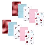 Hudson Baby Unisex Baby Cotton Flannel Burp Cloths, Hot Cocoa, One Size