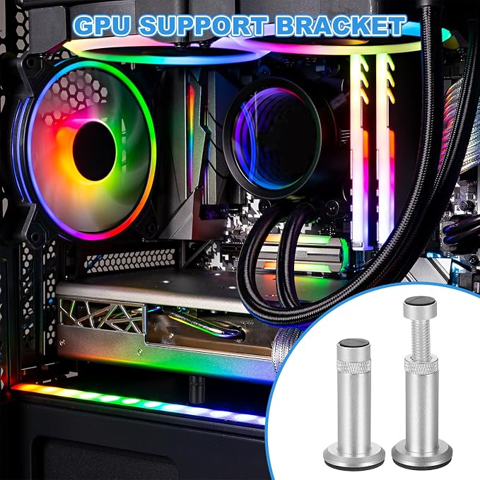 Soporte para GPU ajustable 49-80mm color plata miniatura 5