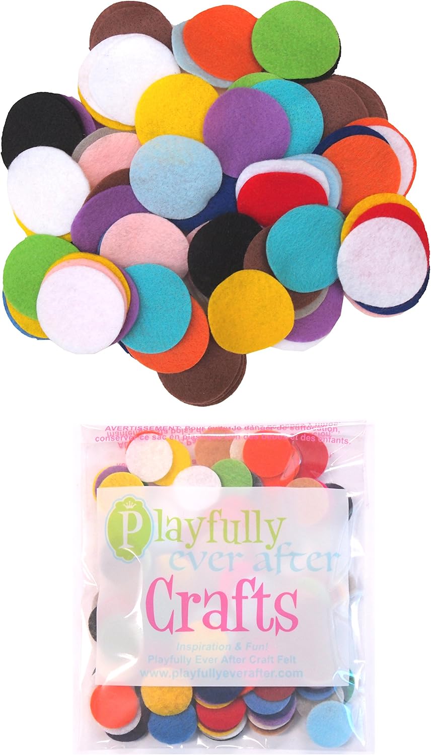 Playfully Ever After Mixed Color Assortment of Craft Felt Circles (1 Inch - 500pc)