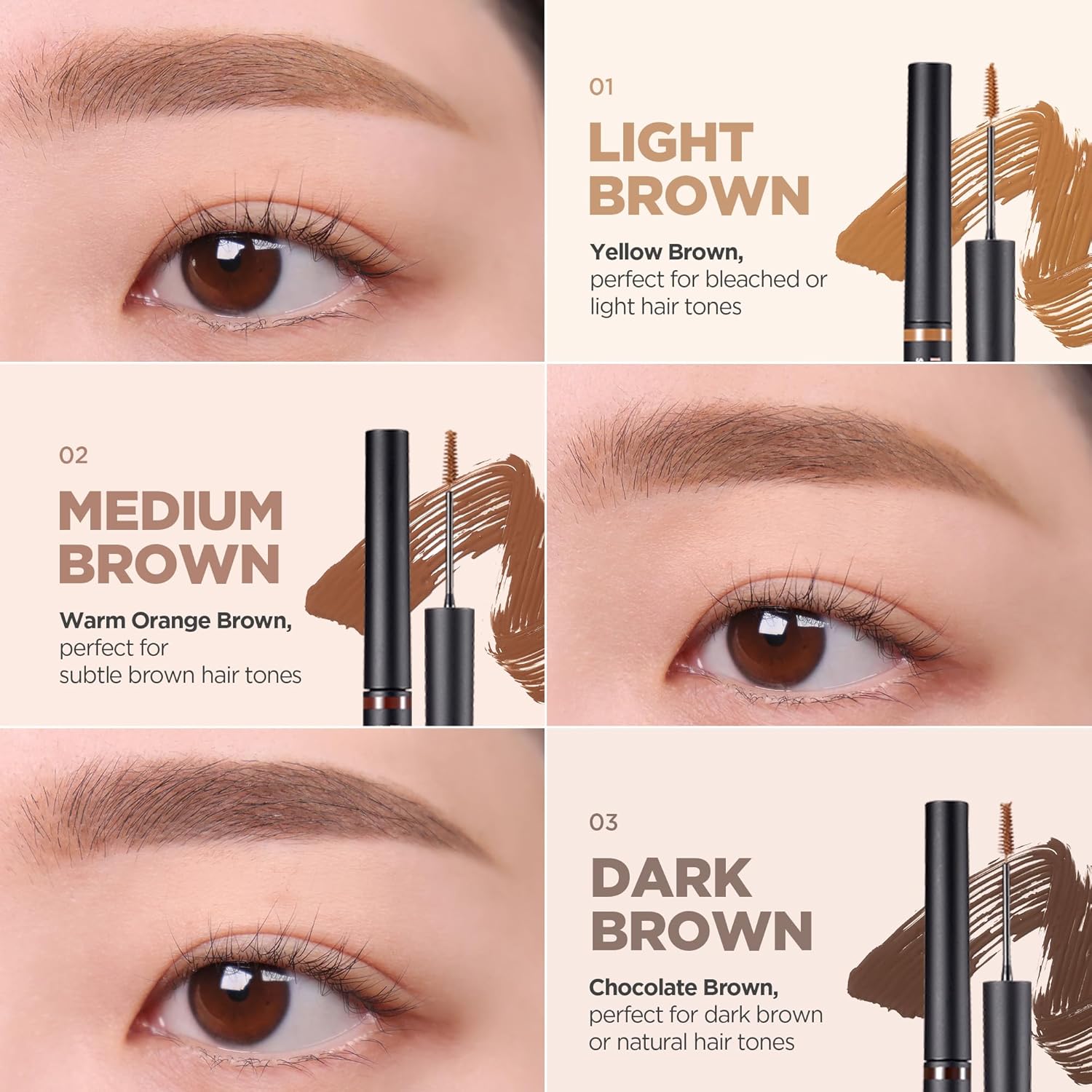 lilybyred Skinny Mes Brow Mascara | Korean 1.5mm Ultra-Slim Brush Eyebrow Mascara, Precision Application, Natural-Looking Finish, Smudge-Proof, Clump-Free, Long-Lasting, 0.12 oz. (05 Taupe Brown) - Image 4