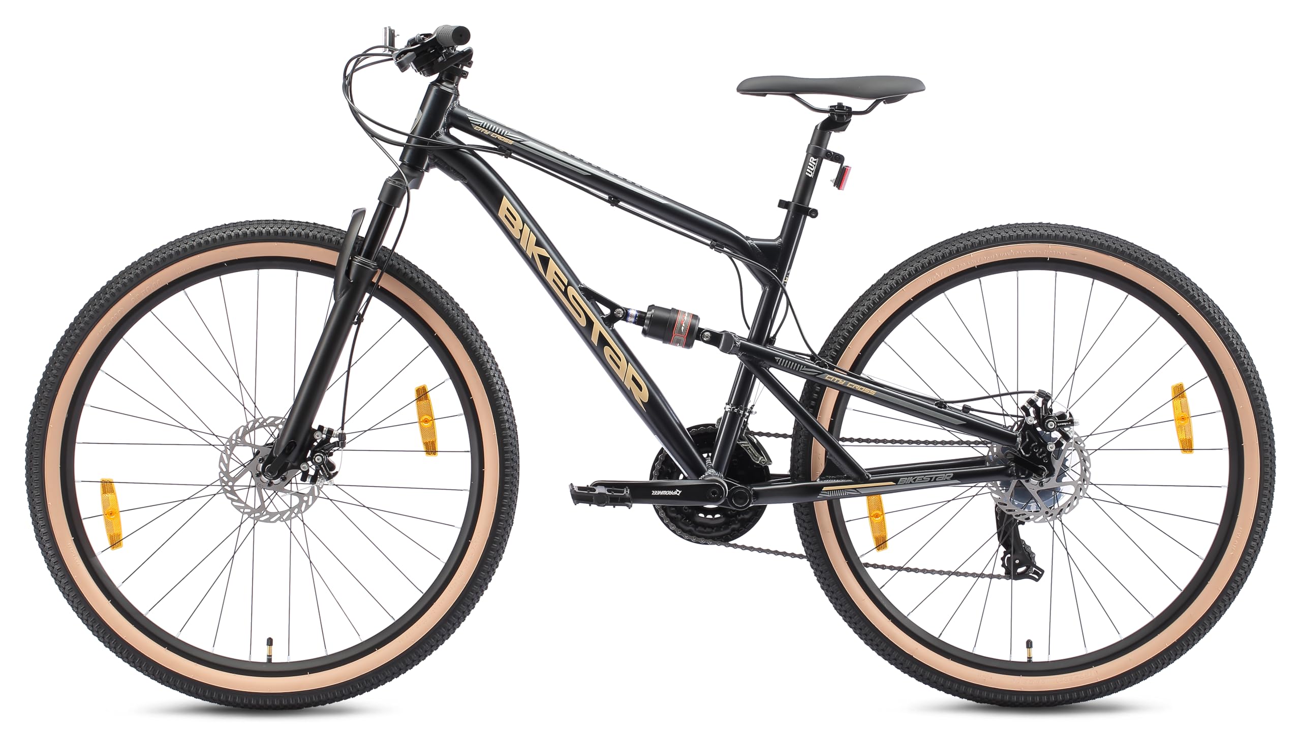 BIKESTAR MTB Mountain Bike Sospensione Completa in Alluminio, Freni a Disco, 26" | Bicicletta MTB Telaio 18" Cambio Shimano a 21 velocità |