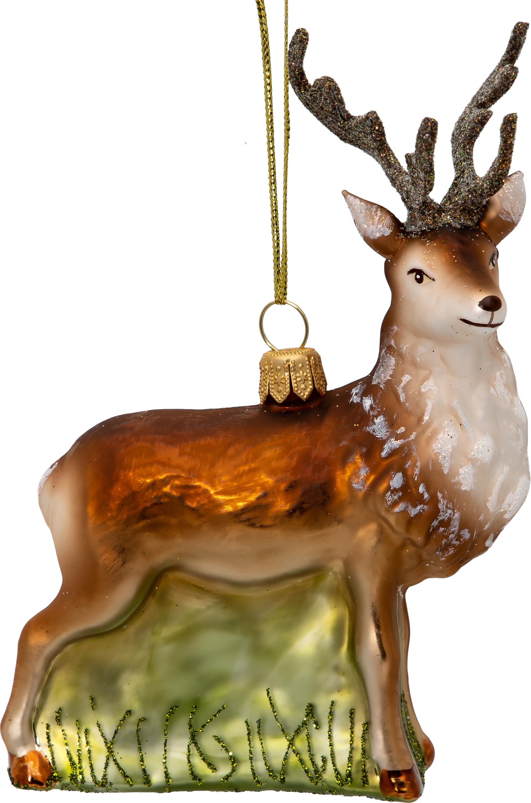 SIKORA Hirsch besondere Weihnachtskugel Glas Christbaumschmuck Deko Figur Weihnachten Anhänger Ornament - Meisterstücke - BS729