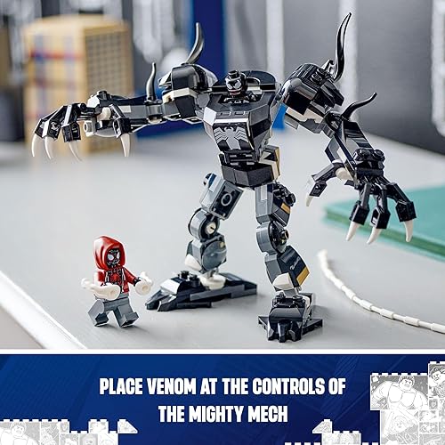 Miniatura 3 de LEGO Marvel Venom Mech Armor vs. Miles Morales, acción posable para niños, juego de construcción de Marvel con minifiguras, juguete de viaje, regalo