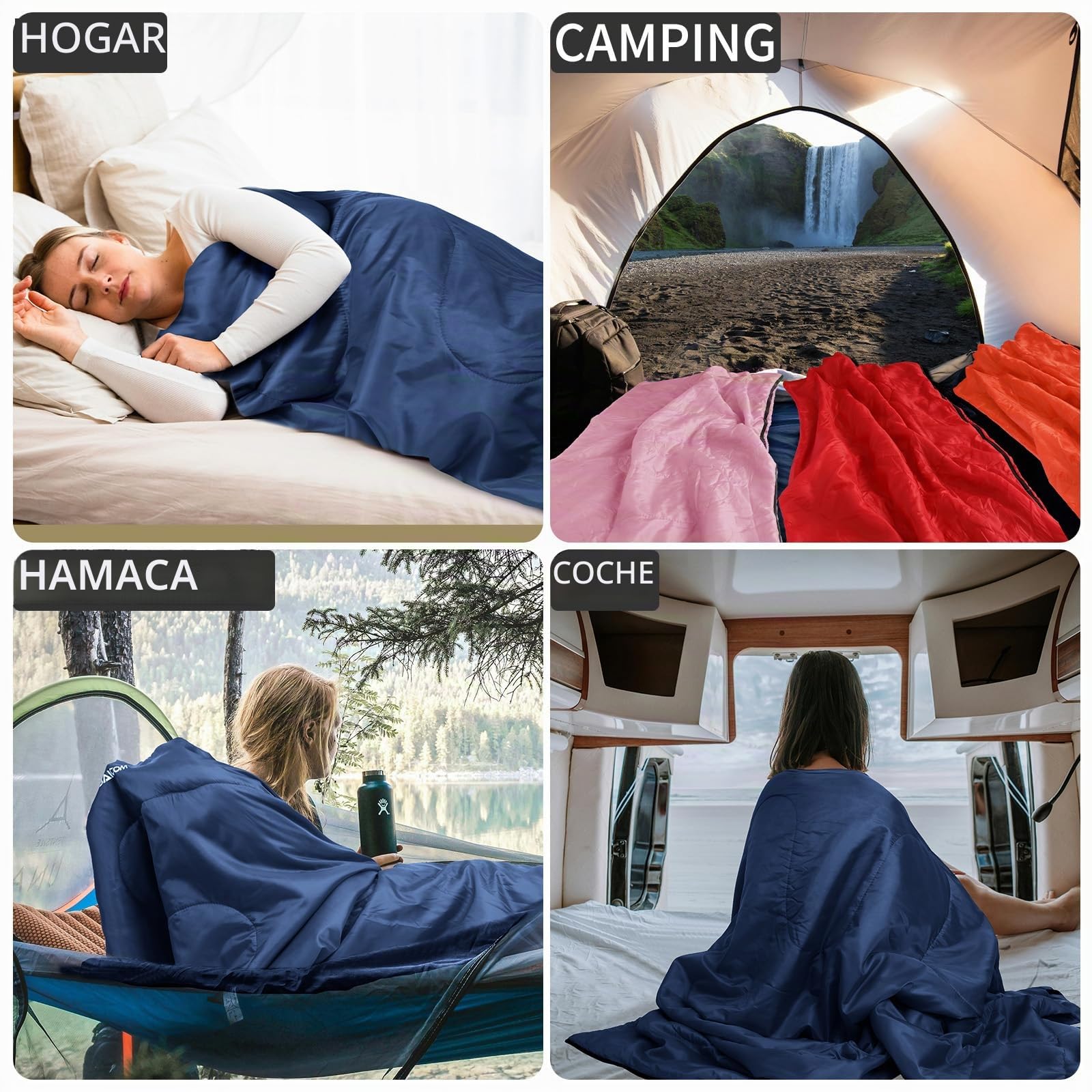 JAICOM Saco de Dormir Ultraligero - Saco Dormir para Niños Adultos en 3 Estaciones, con Bolsa Comprimida, Fácil de Llevar, Adecuado para Camping, Senderismo, Interior y Exterior