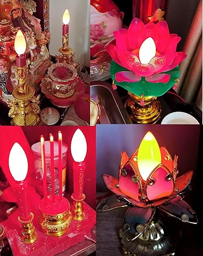 Miniatura 5 de E12E14 Todo-en-uno LED rojo vela lámpara de Navidad Luces de noche de Navidad Bombilla de color Dios lámpara de mesa Forever lámpara Dios de la