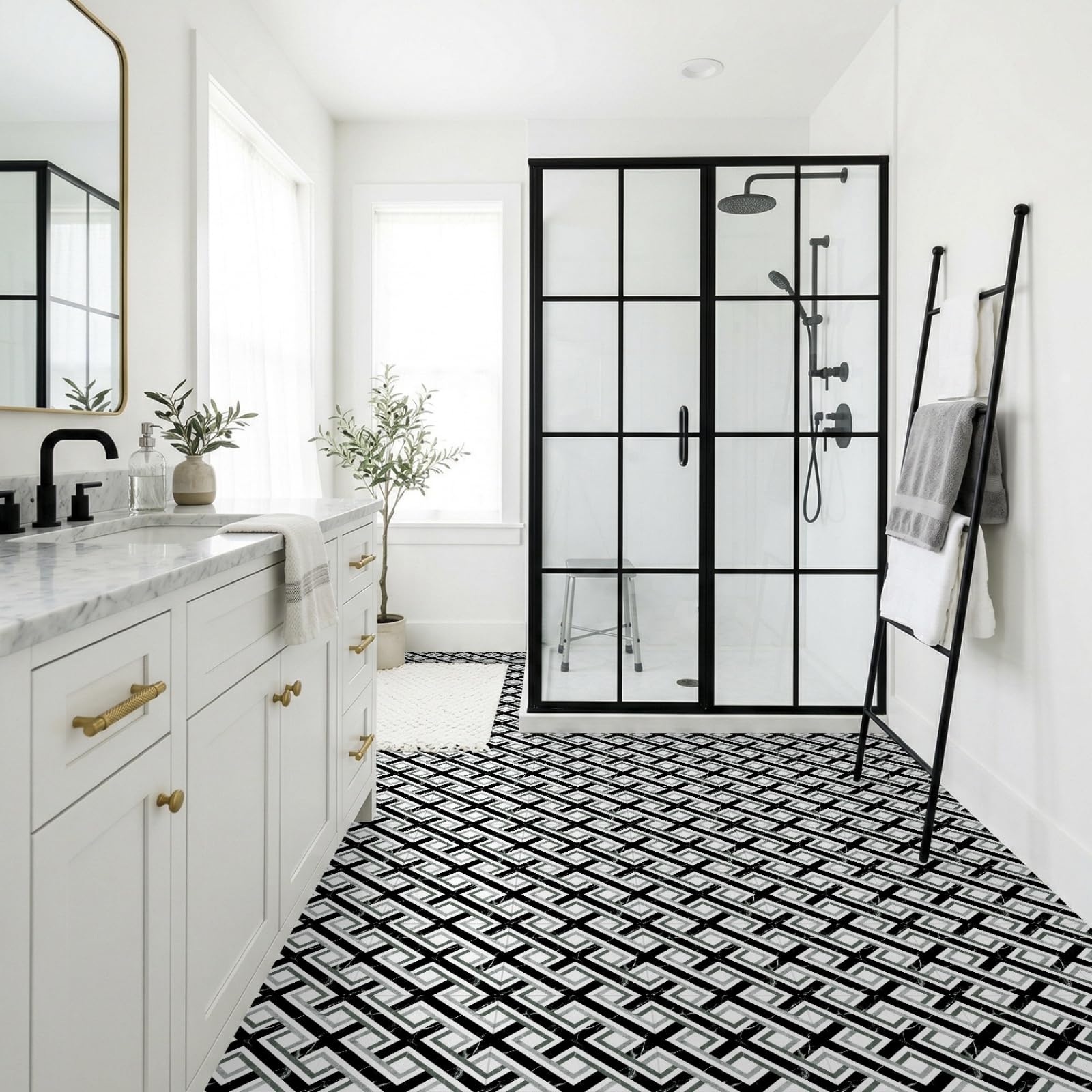 Naklejki na płytki czarne zielone geometryczne naklejki na płytki kuchenne wodoodporne naklejki winylowe samoprzylepne łazienka backsplash dekoracyjne pokrowce 30 x 30 cm/10 szt