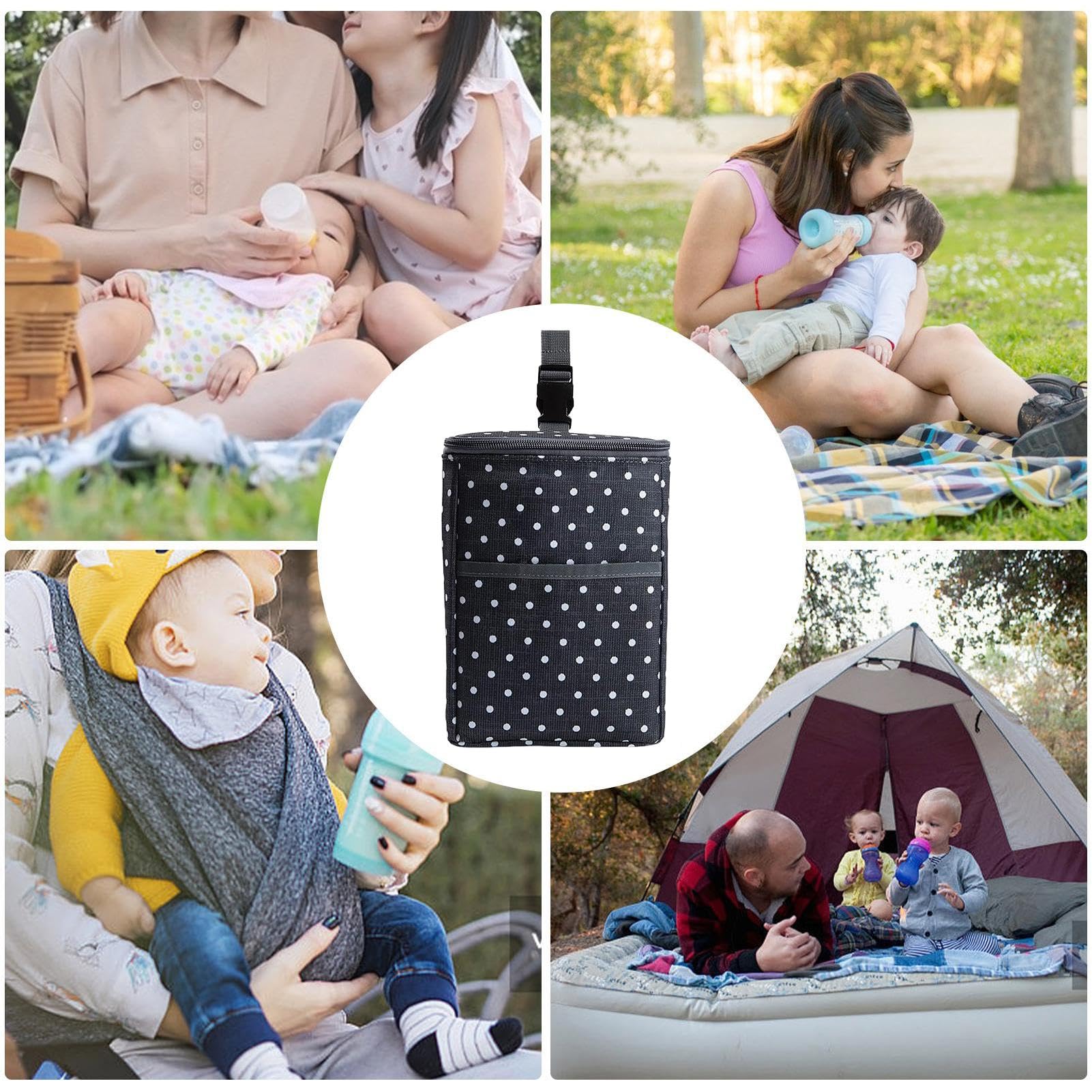 Sac de rangement pour lait maternel, sac isotherme pour bouteille, sac isotherme double congélateur pour bouteille de lait maternel refroidisseur de avec pack de glace, poignée à boucle, sac