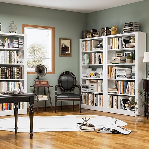 Miniatura 2 de Estantería de 69 pulgadas, estantería de 5 niveles con estantes de almacenamiento ajustables, unidad de pie, estantería alta para oficina en casa,