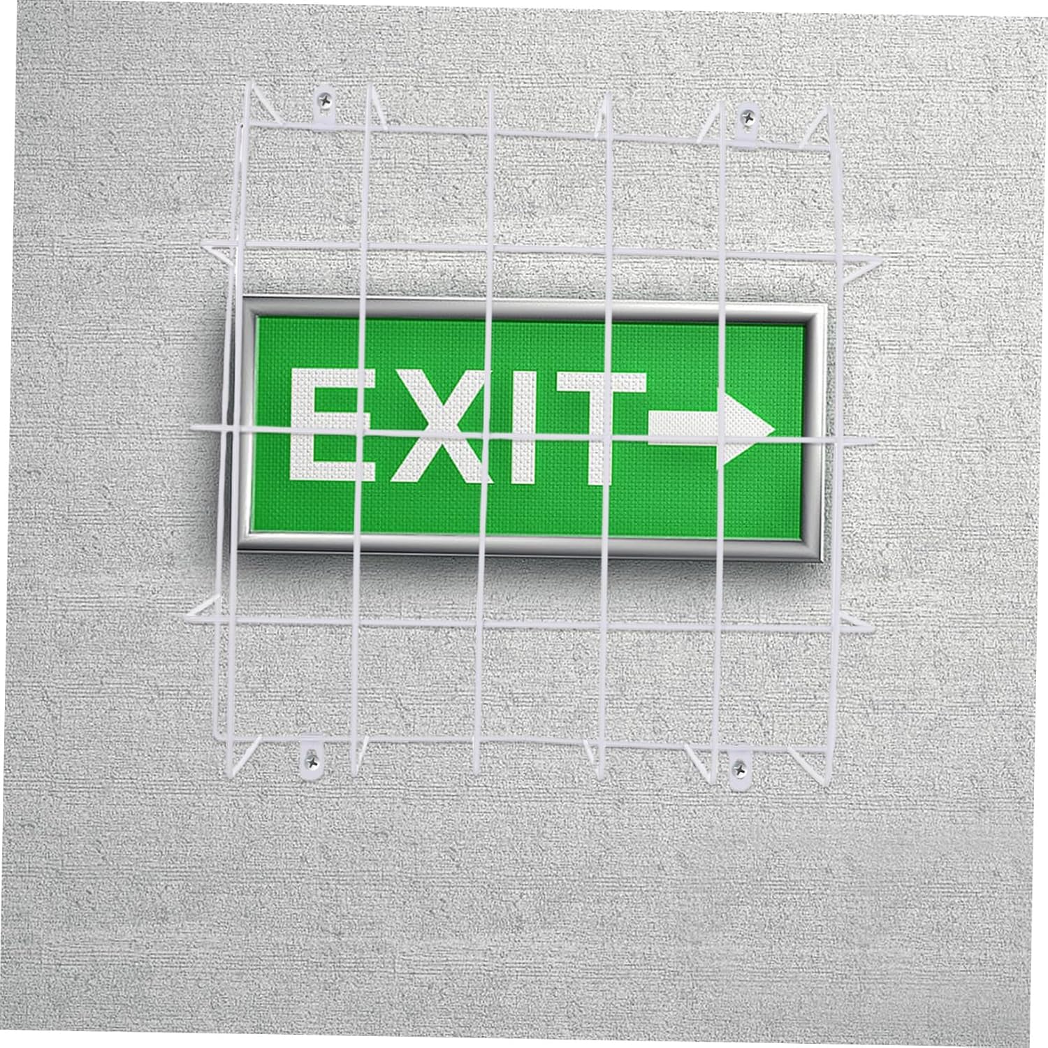 VOSAREA Steel Wire Guard for Exit Sign Emergency Light Protective Cage Damage Stopper Wall Mounted Cover for Commercial Educational and Public Spaces Durable Safety Signal Protection