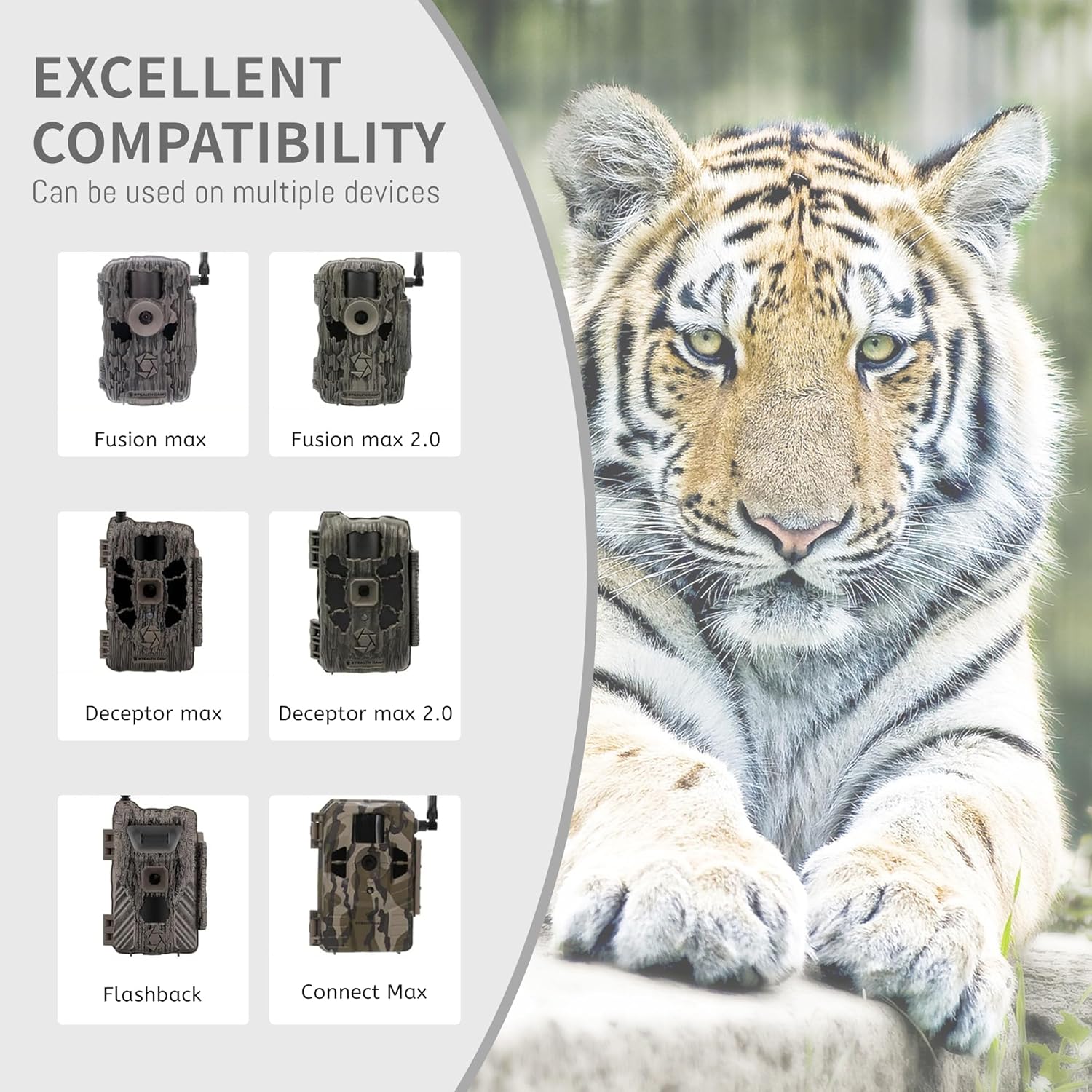 Rechargeable Extended Camera Battery Pack Compatible for Steahlt Cam Trail Camera Flashback Deceptor MAX Fusion and Connect MAX LED Battery Meter Type-C Fast Charging 2-Pack 6000Mah EM11 battery