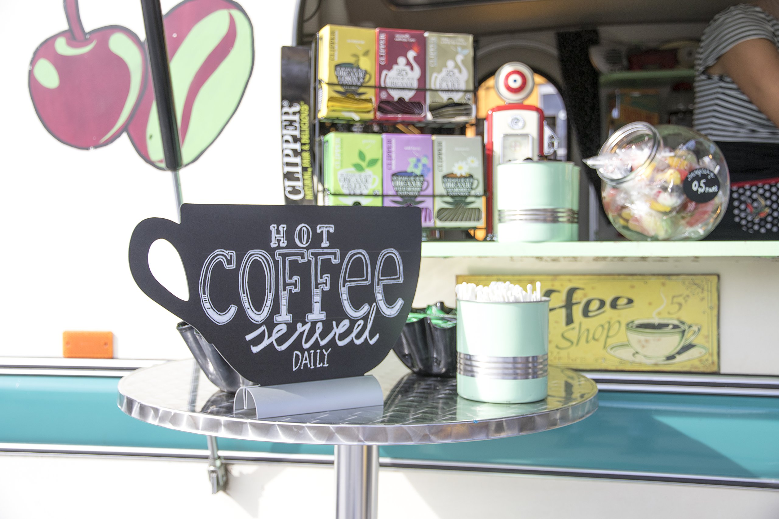 Pizarra como taza con tiza pie de aluminio Incluido