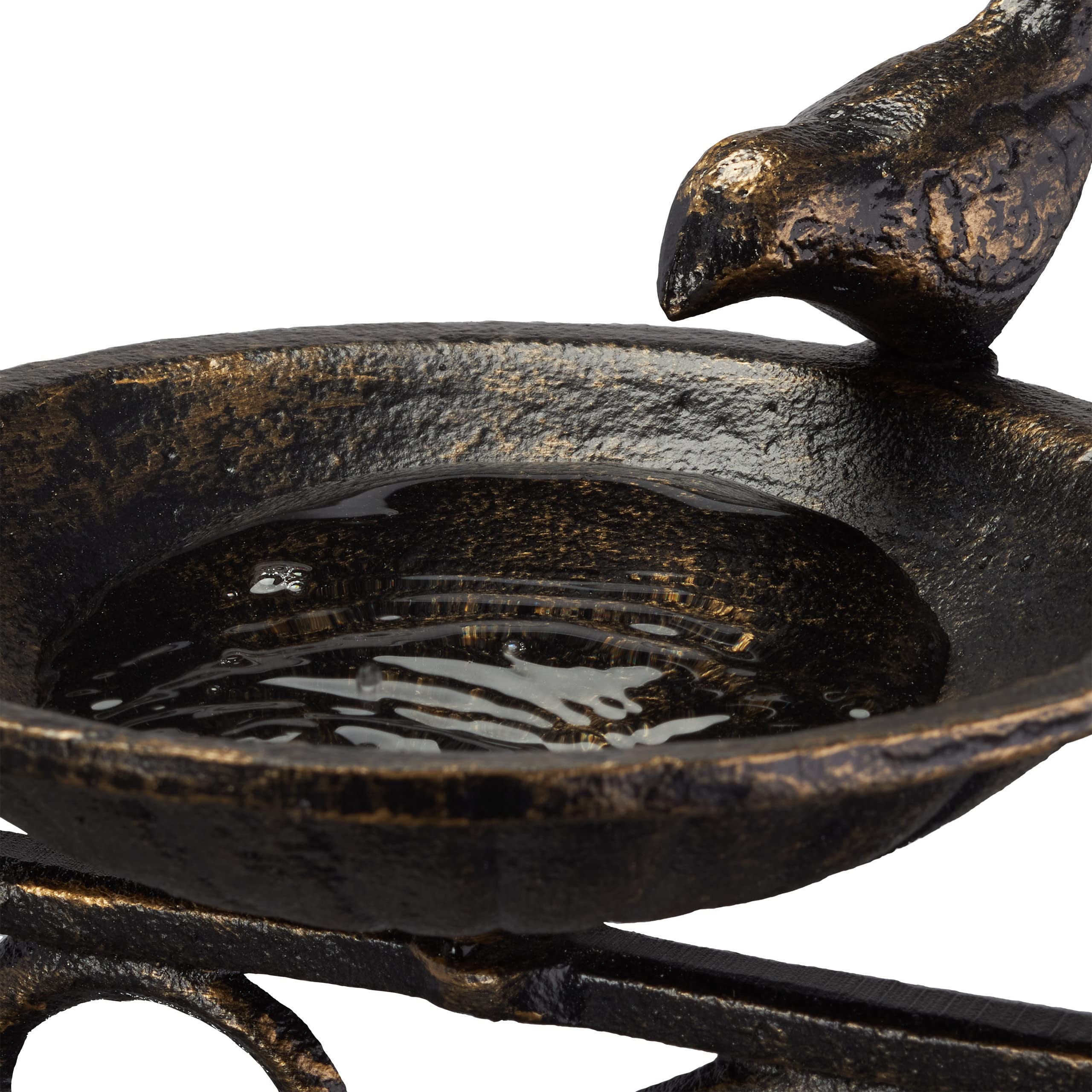 relaxdays Abreuvoir en Fonte pour Mur, Bain Vintage, Oiseaux Sauvages déco Jardin HxlxP: 24x28x14cm,Bronze