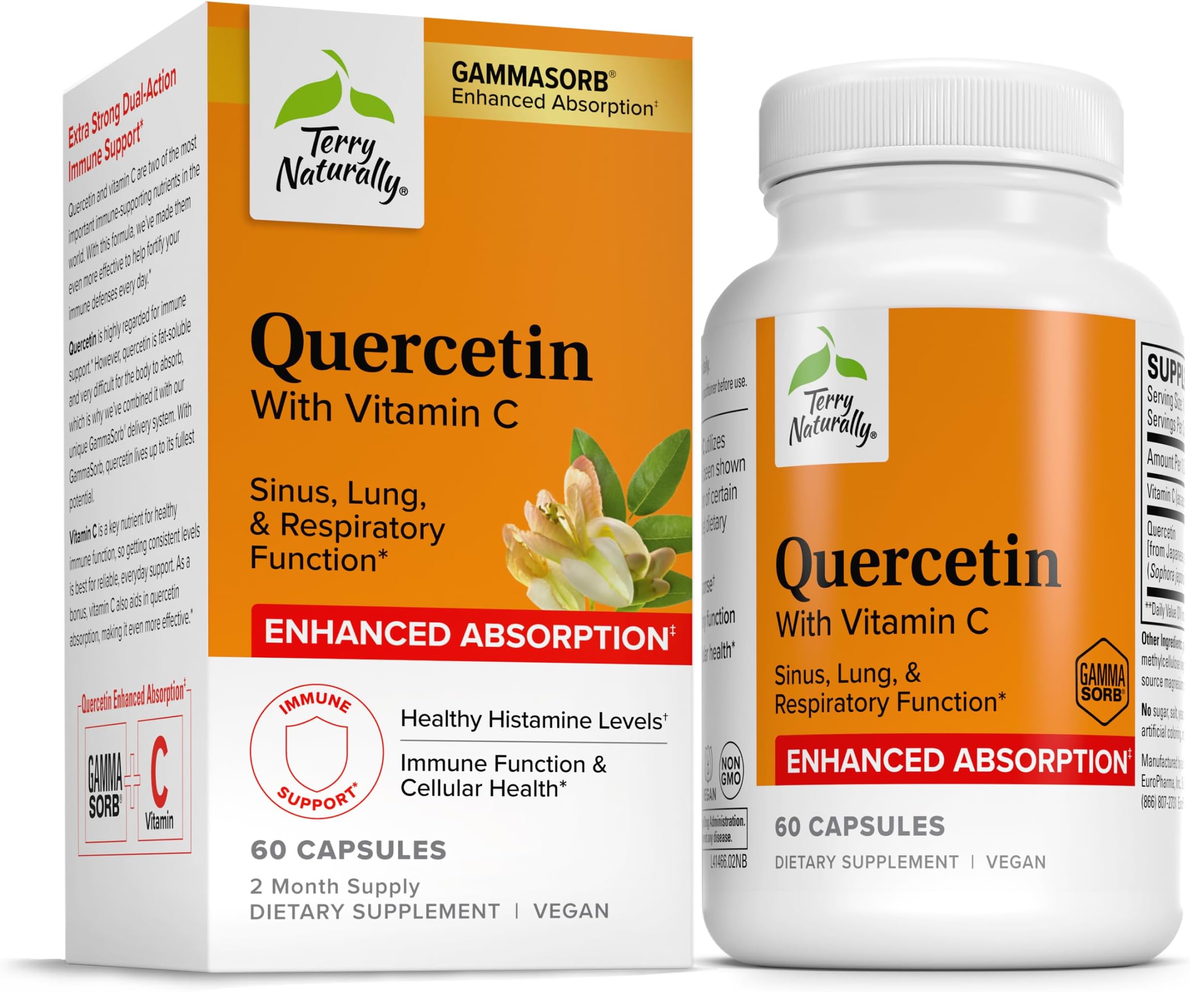 EuroPharma Quercetin with Vitamin C Extra Strength - Ultra Absorption 60 Capsule