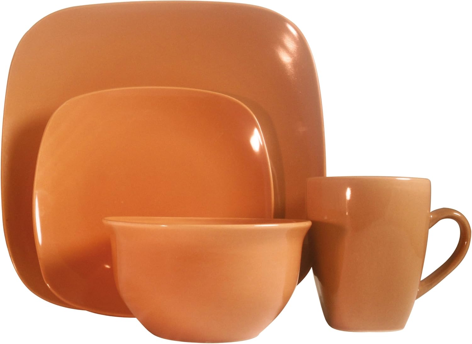 Premier Housewares 16Piece Square Dinner Set Orange Amazon.co.uk