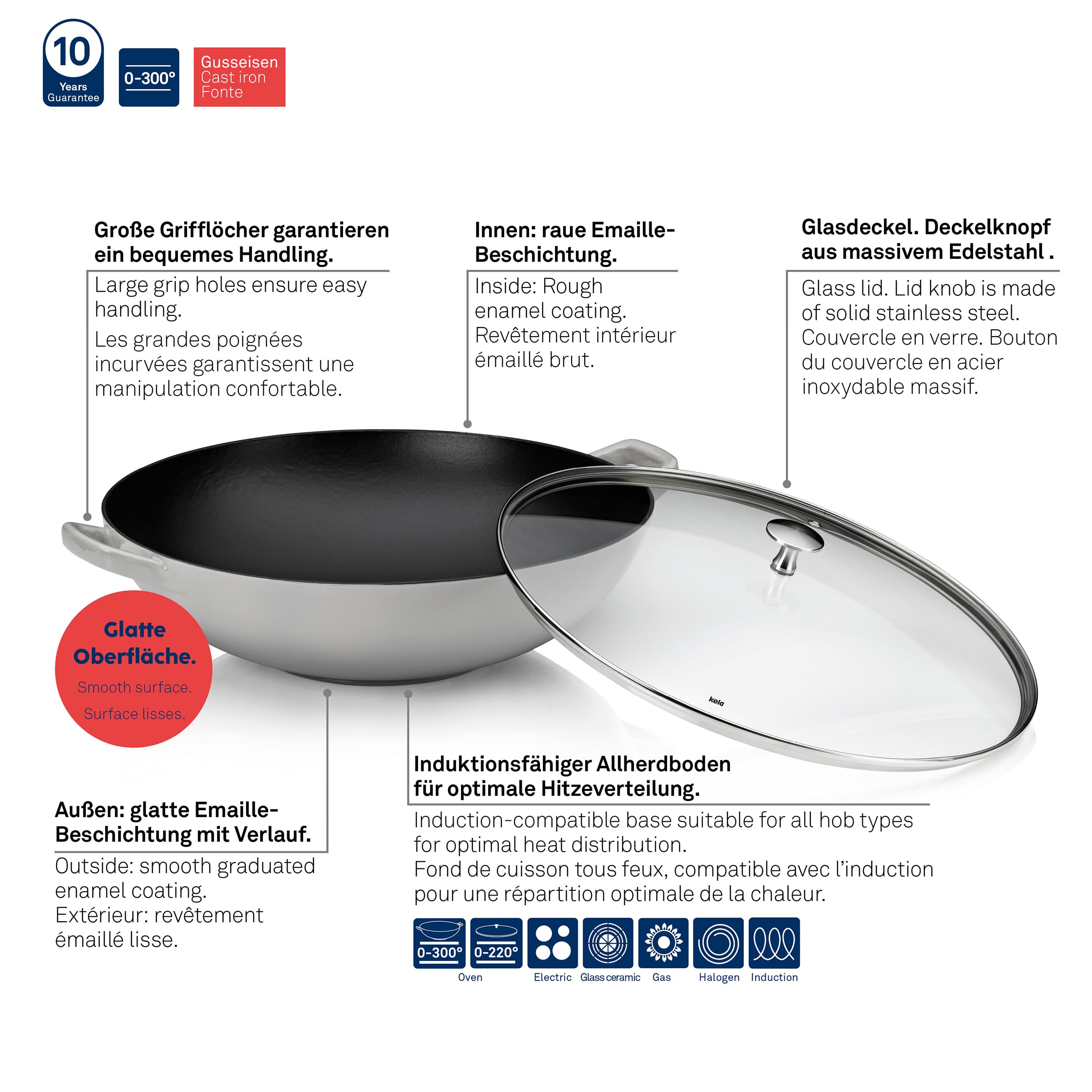 kela Gietijzeren braadpan, ovaal, 4 liter, Dutch Oven CALIDO