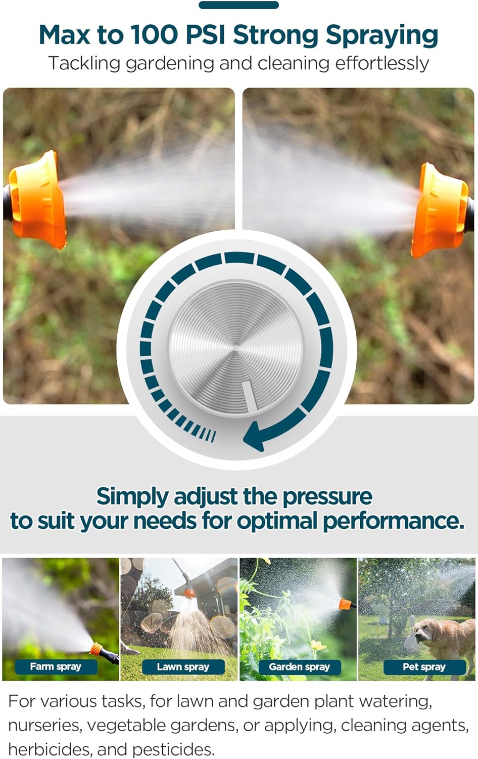 4 Gallon Battery Powered Backpack Sprayer with Mixer, 100 PSI Powerful Pressure Weeds Insecticide Pesticide Electric Sprayer, 31.50 in Metal Spray Pole, 5 Nozzles, Ergonomic Backpack, for Lawn Garden