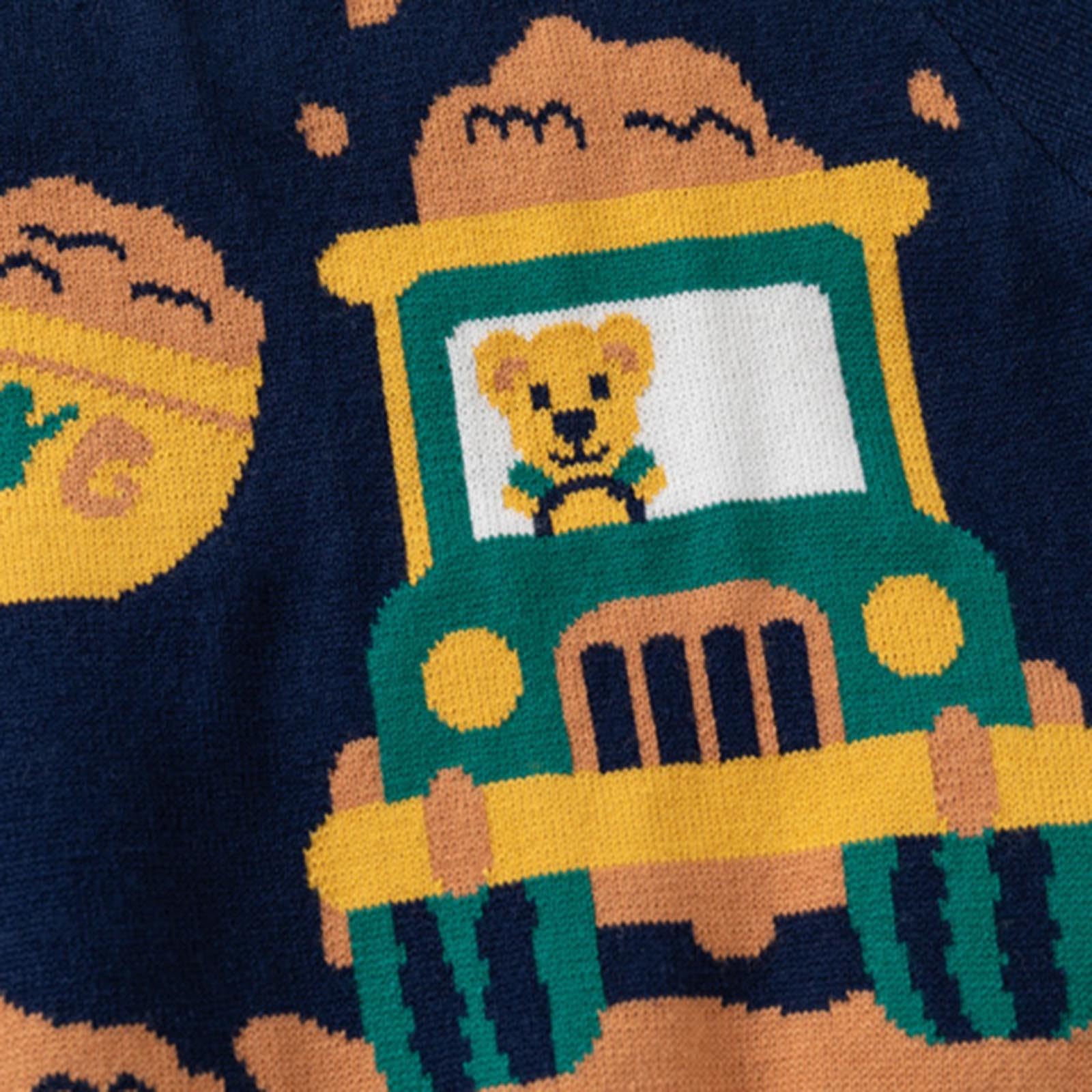 Petit t-shirt pour bébé - Pull en tricot Ctton Carton - Sweatshirt Top Garçon, Marine, 3-4 ans