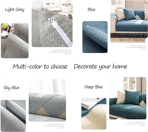 Miniatura 5 de Fundas de sofá impermeables y lavables en forma de L, antideslizantes, impermeables, para mascotas, resistentes a las arrugas, de algodón y lino,