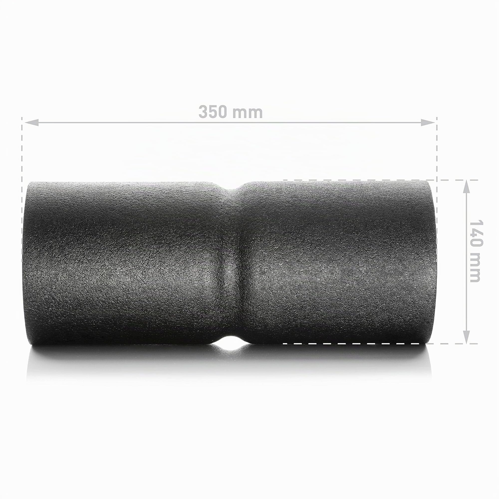 BODYMATE Set miofascial Care con Rodillo 35x14 cm de dureza Media con surco Circular para liberar la Columna Vertebral, Pelota Individual de 12 cm y Pelota Doble de 12x24 cm en Negro | Incluye e-Book