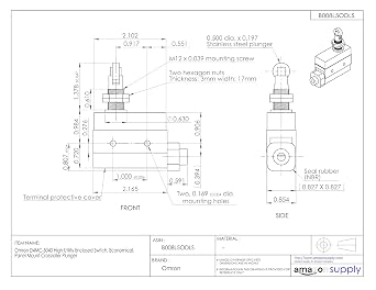 Omron D4MC-5000 مفتاح مغلق عالي المنفعة ، اقتصادي ، لوحة Mount Plunger