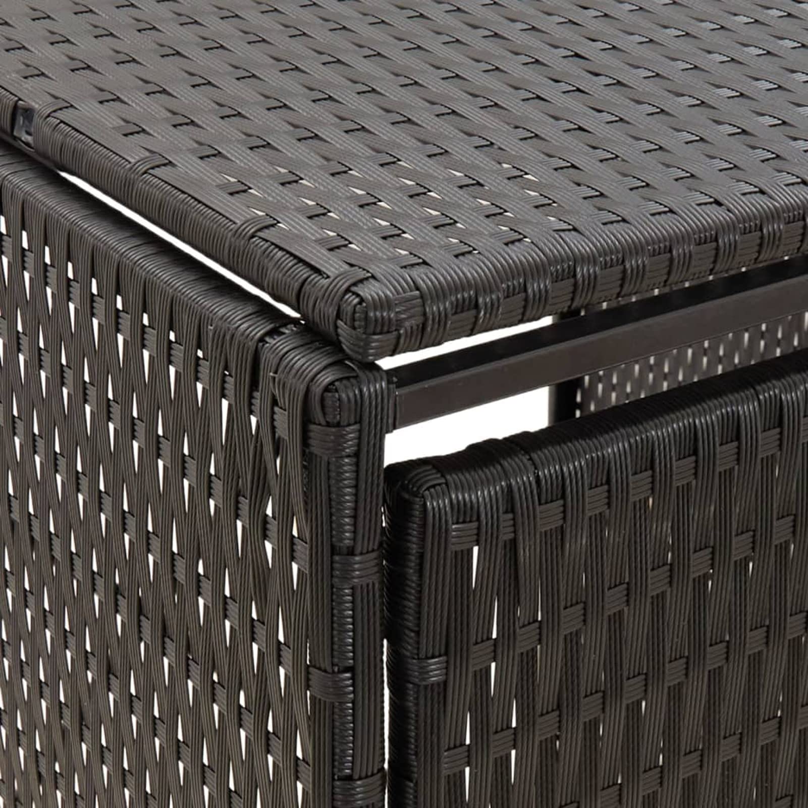 Copri bidoni Spazzatura Esterno 4 posti Coperchio per pattumiera in Polyrattan Gabbia per pattumiera Contenitore pattumiera Scatola per pattumiera