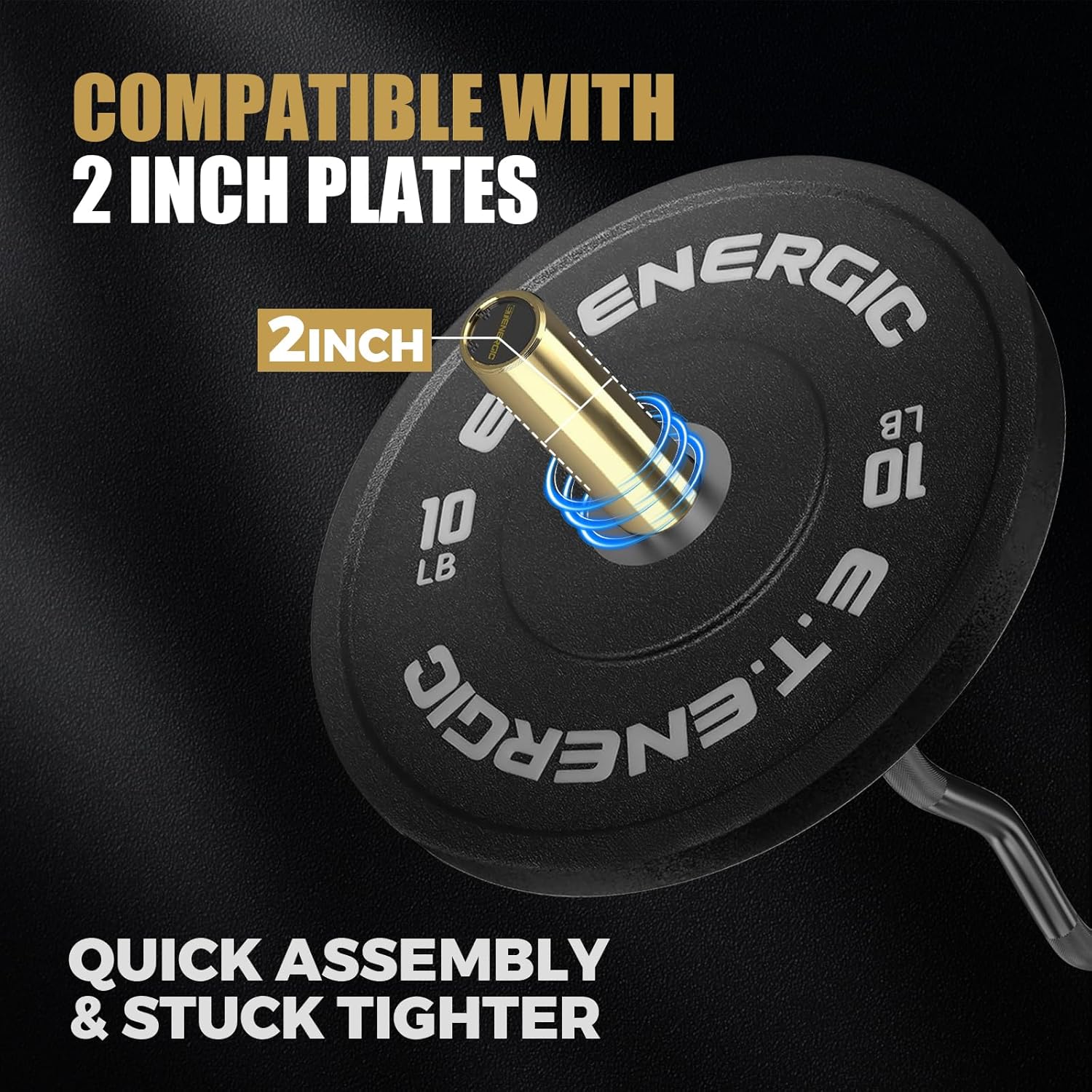 47" Olympic EZ Curl Bar 500-lbs Capacity Steel Barbell Suitable for 2" Weight Plates, 2-Inch Curl Bar for Weight Lifting,Hip Thrusts,Squat,Biceps-Home Gym Weight Bar