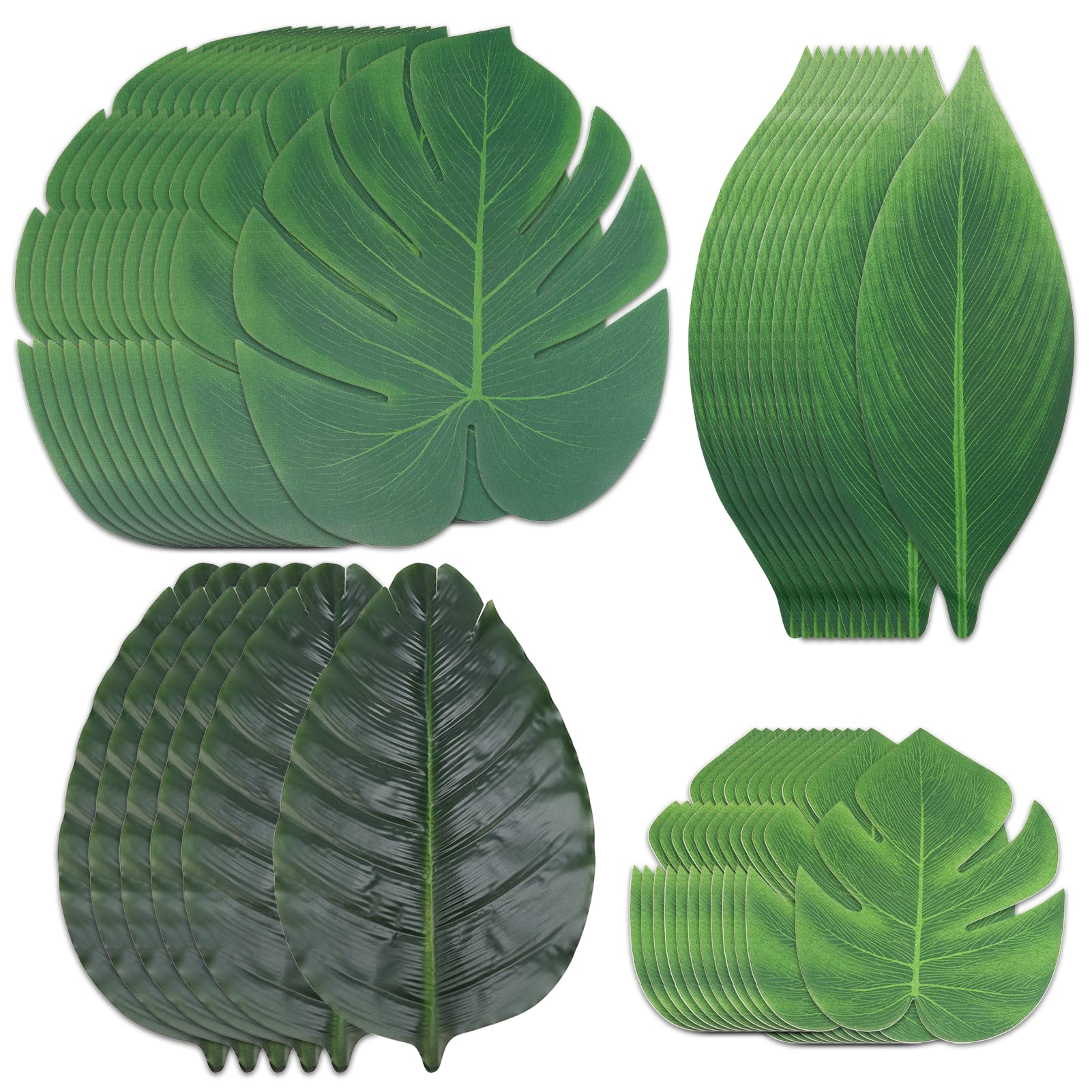 Buy Auihiay 42 Pieces 4 Kinds Jungle Leaves Decorations Tropical Leaf