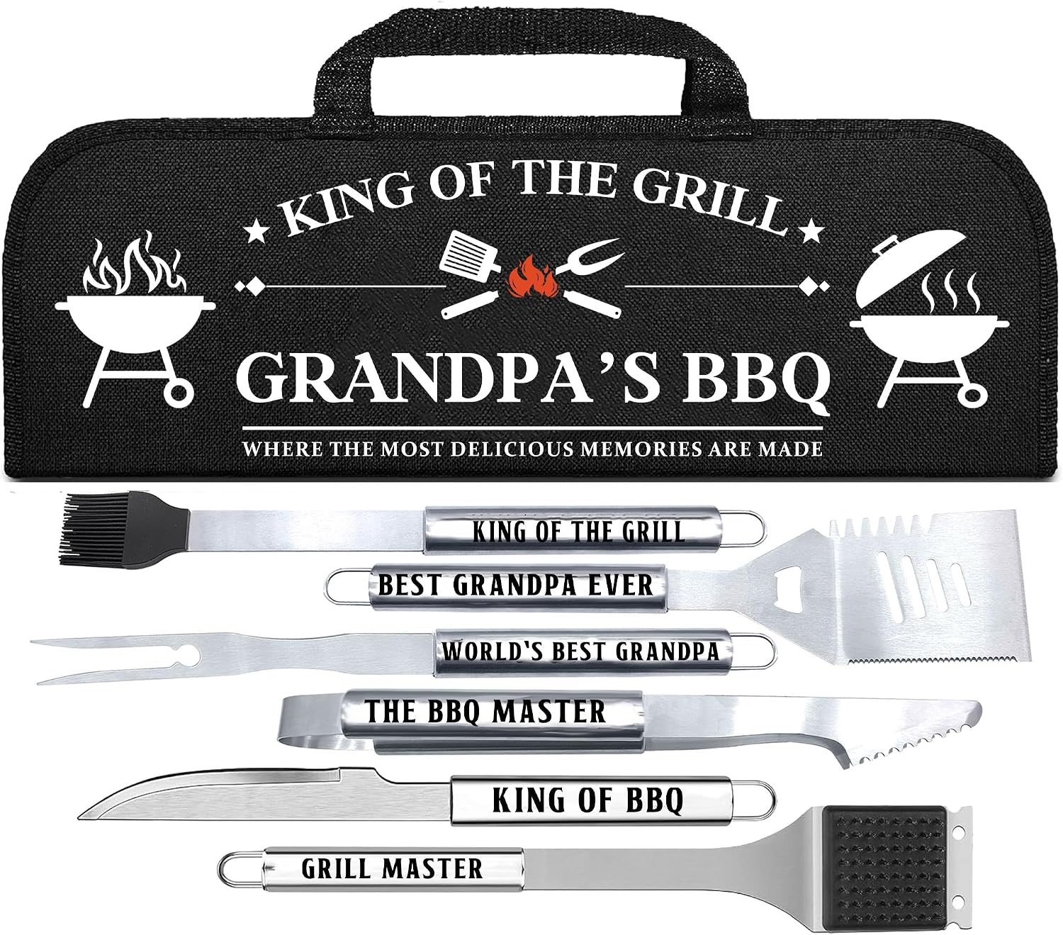 Set de accesorios para parrilla con estuche de aluminio