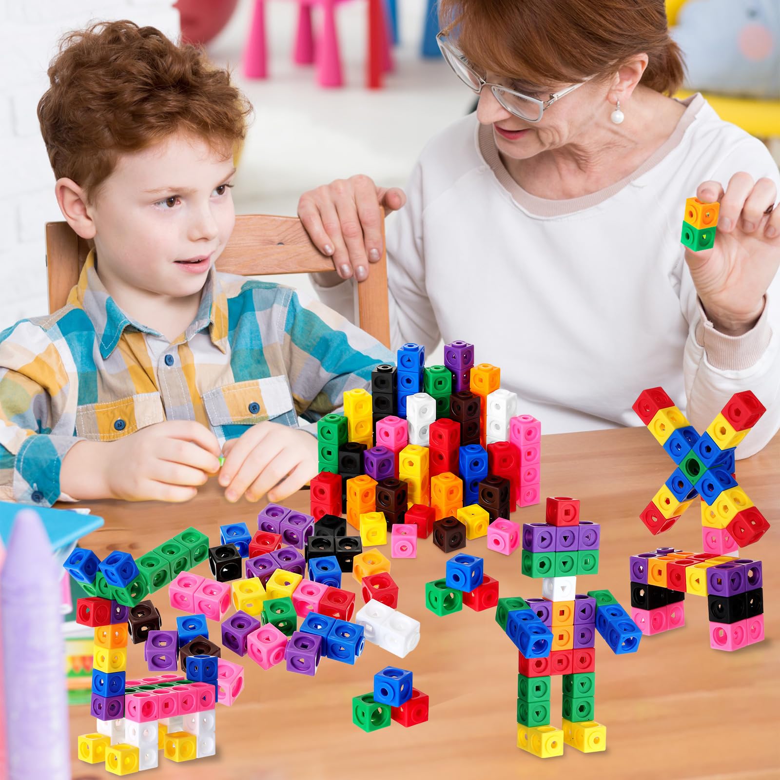 Set De 100 Cubos De Colores Para Matemáticas – Bloques Conectables De 2 Cm, Ideales Para Contar, Sumar Y Construir, De 3 A 8 Años