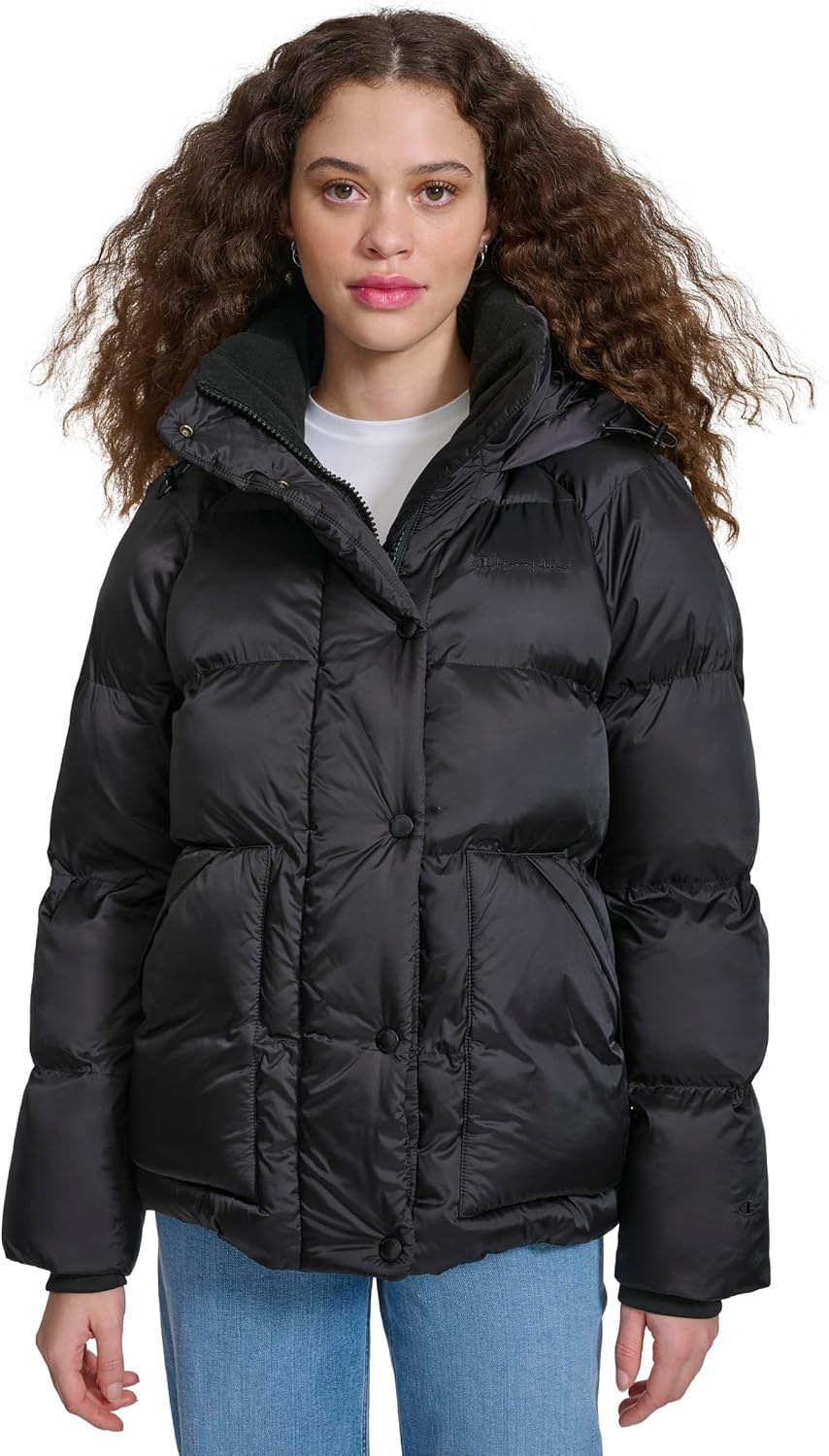Champion womens Quilted Mid-weight Puffer Jacket With Hood