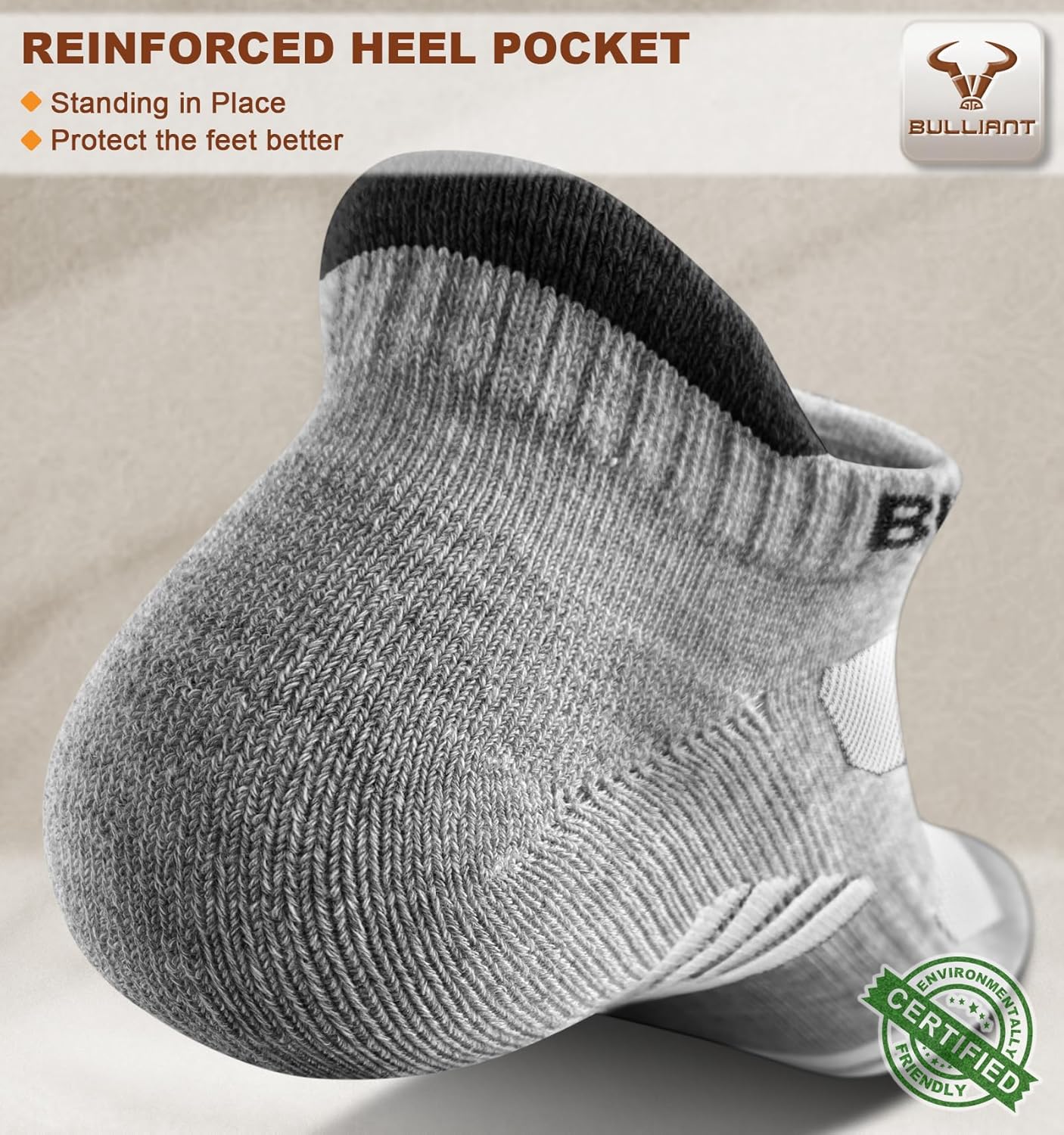 BULLIANT Men Running Socks,Active Ankle Socks No Show For Men With Cushioned Footbed Arch Support Breathable Wicking - Image 6