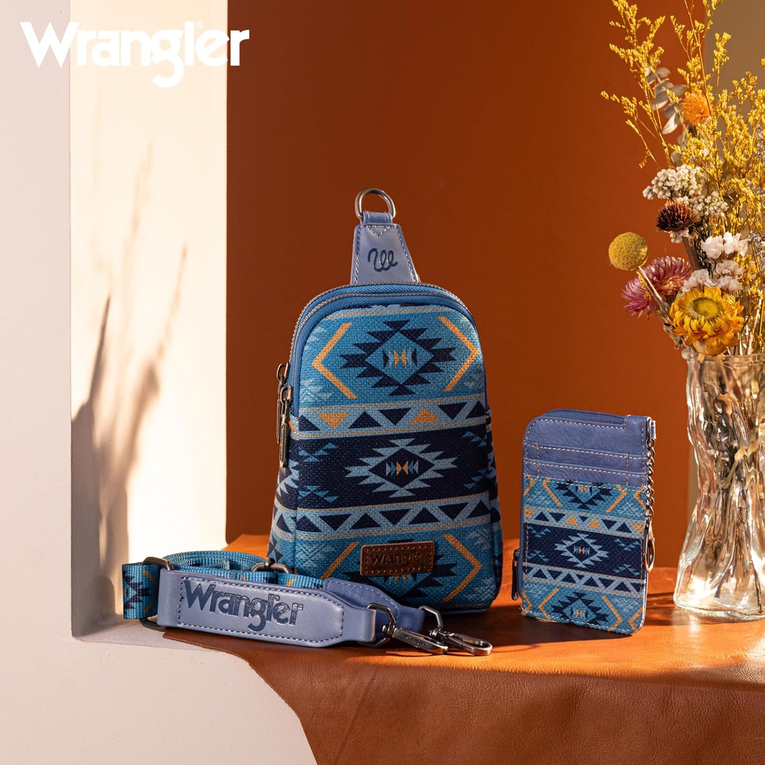 Wrangler Aztec Crossbody Sling Bags for Women Wallet Set | Sling, Bags - Image 3