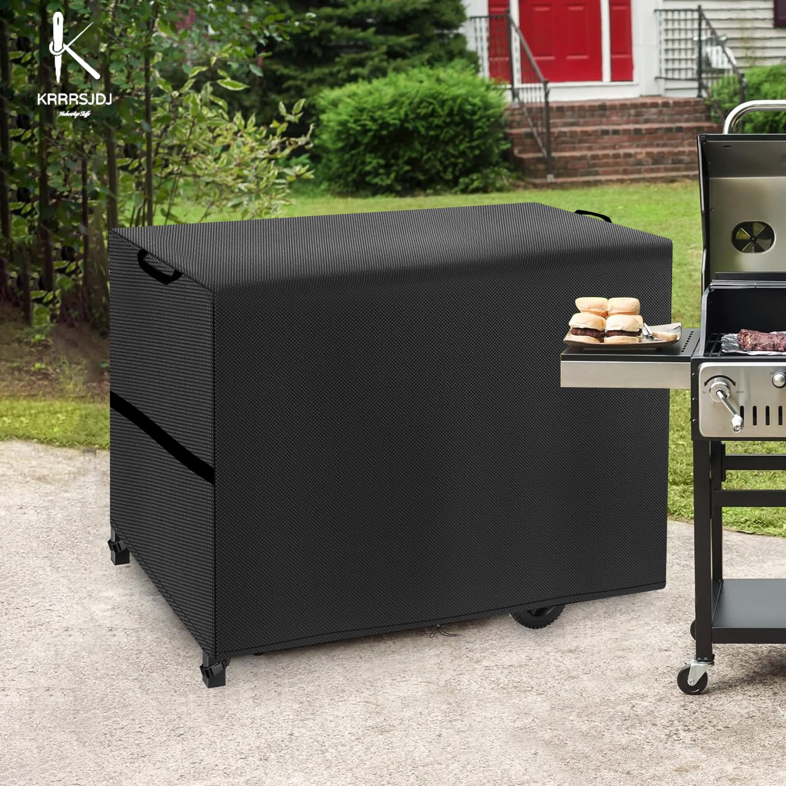Housse Protection Chariot Plancha Imperméables,Dimension 100x60x90cm,Bache pour Chariot Plancha Coupe Vent,Couverture Chariot Plancha avec Cordon et Poignée,Tissu Oxford 420D (100 * 60 * 90cm,Noir)