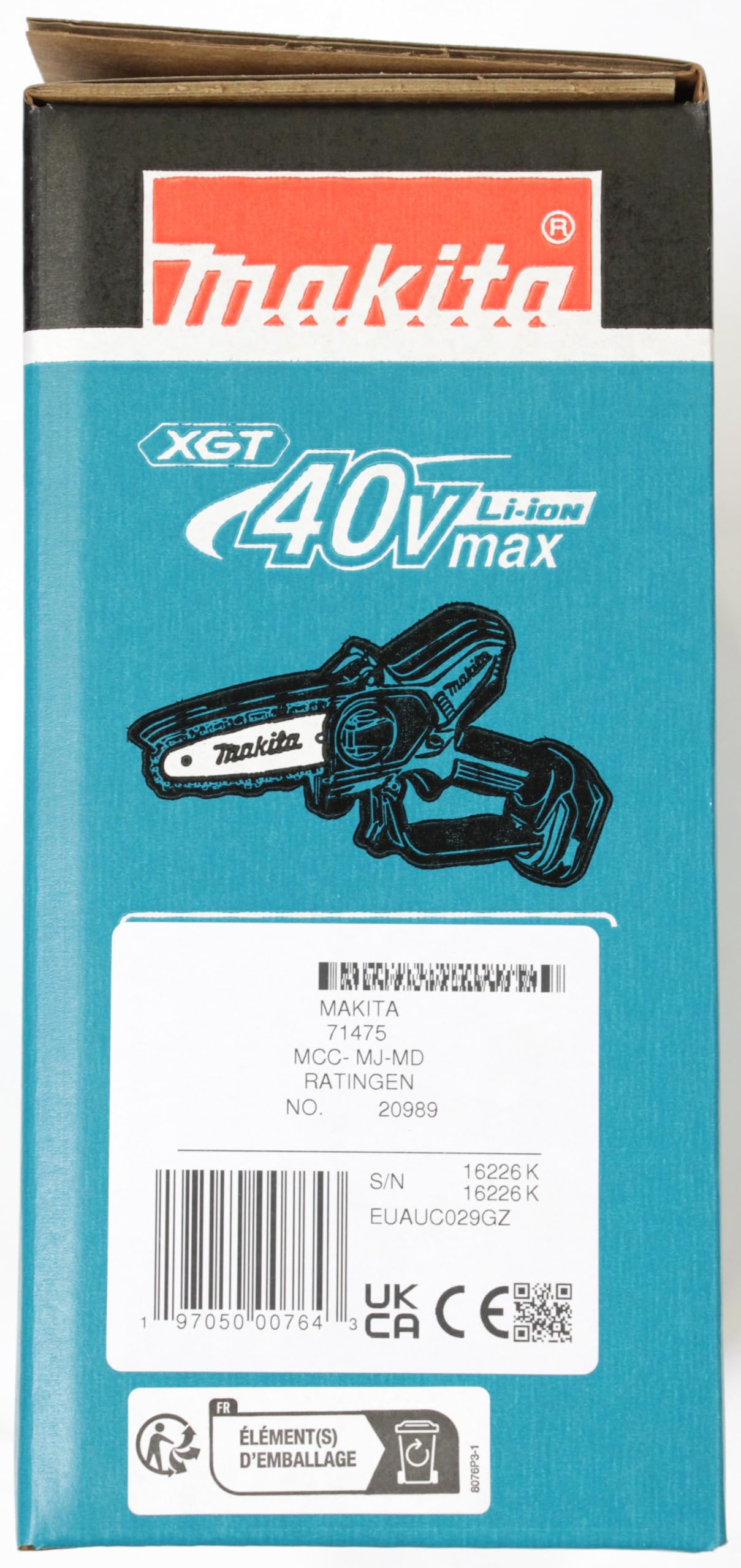 Makita UC029GZ Motosierra a pilas Longitud de la espada 150 mm