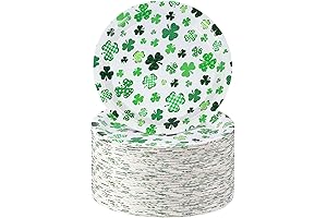 St. Patrick's Day Paper Plates, Lucky Shamrock Disposable Party Plates 9"