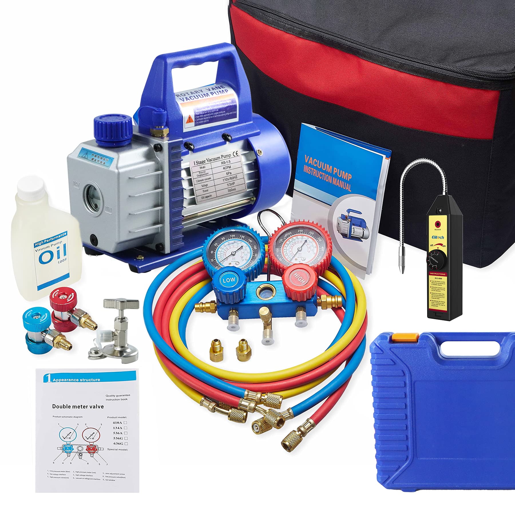 Buy Youxmoto 110V 1/3HP 4CFM Single Stage Rotary Vane Vacuum Pump and