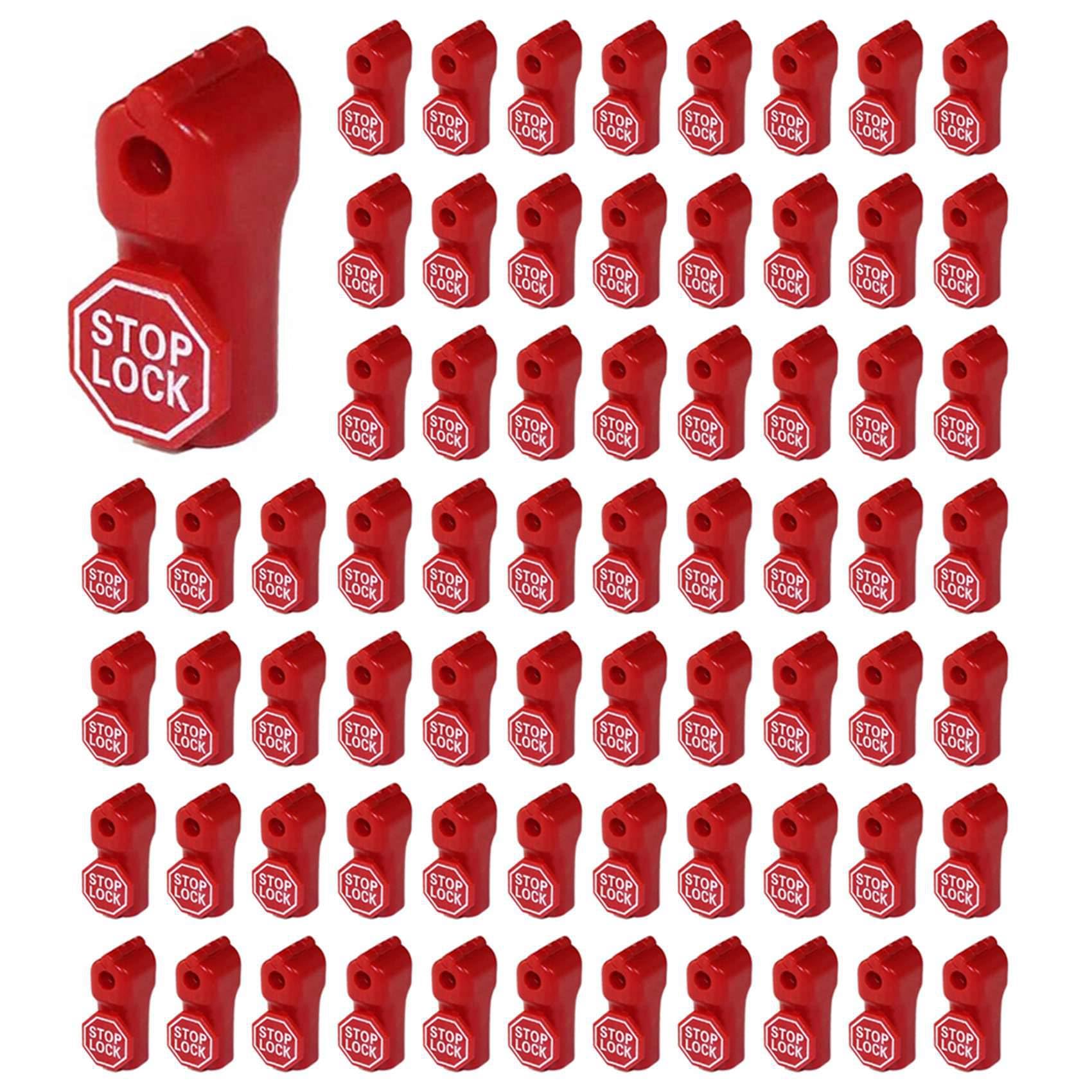 Aundhegrtt Peg Hook Lock Stop Lock 500 Pieces Plastic Red Stop Lock Anti-Theft Lock Retail Pin Hook Safety Display Hook Lock