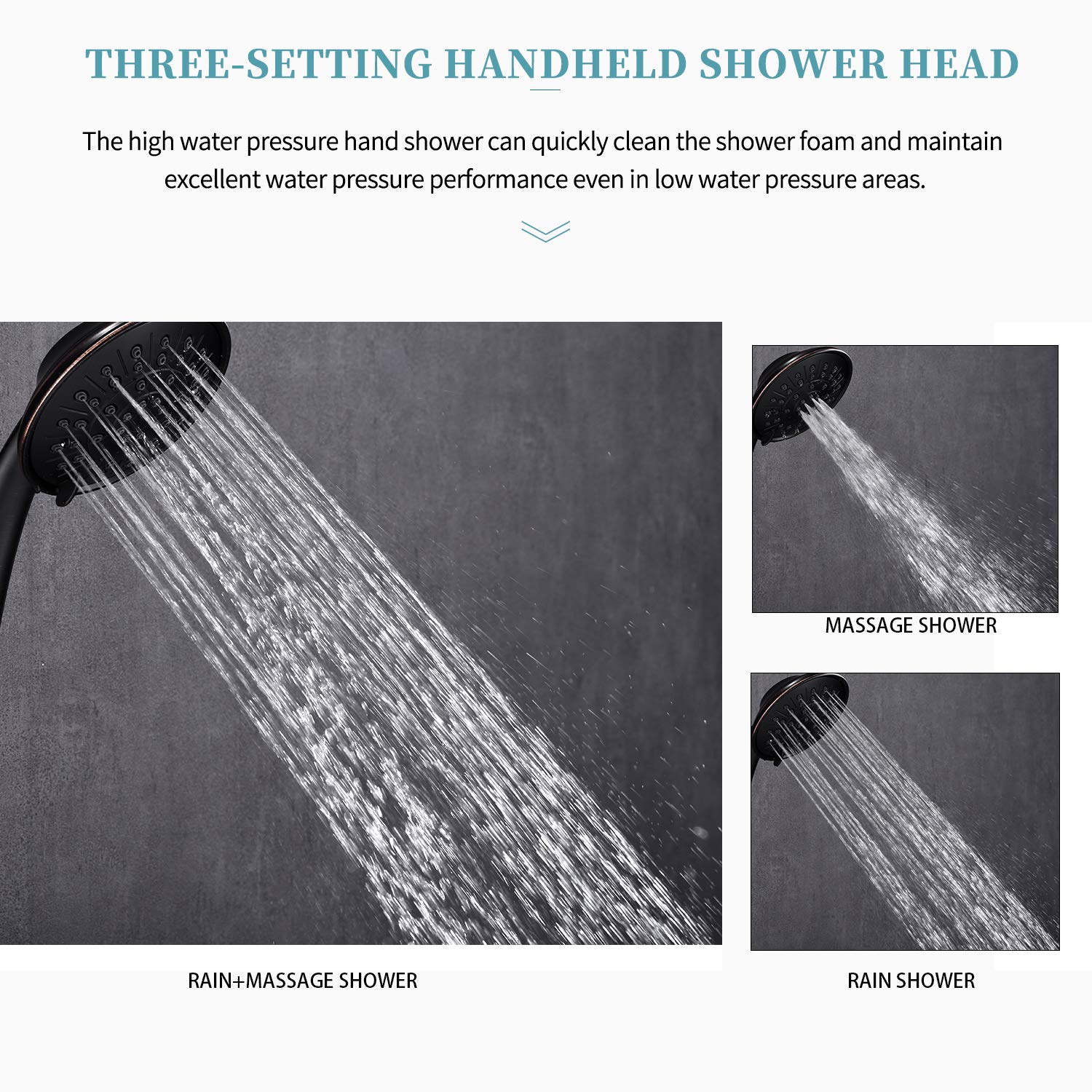 GABRYLLY Shower System, Wall Mounted Shower Faucet Set for Bathroom with High Pressure 8 Inch