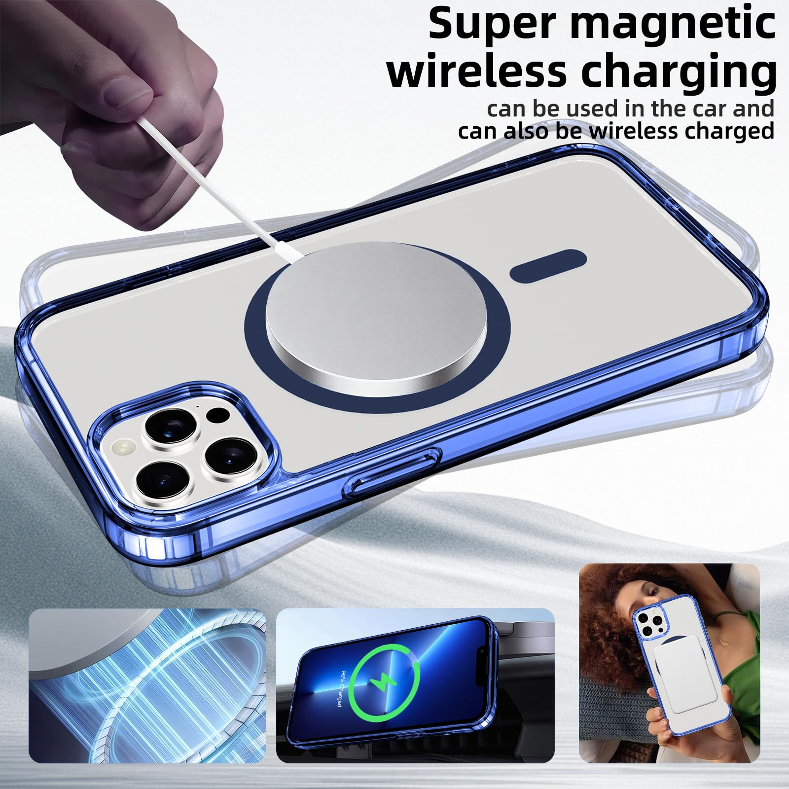Coiwxmoi Custodia per iPhone 12 Pro Max Cover Compatibile con MagSafe, Custodia TPU Morbida Trasparente con Anello Magnetico, Anti-Impressioni Digitali Backcover, Anti-Scivolo Anti-Urto Case, Nero
