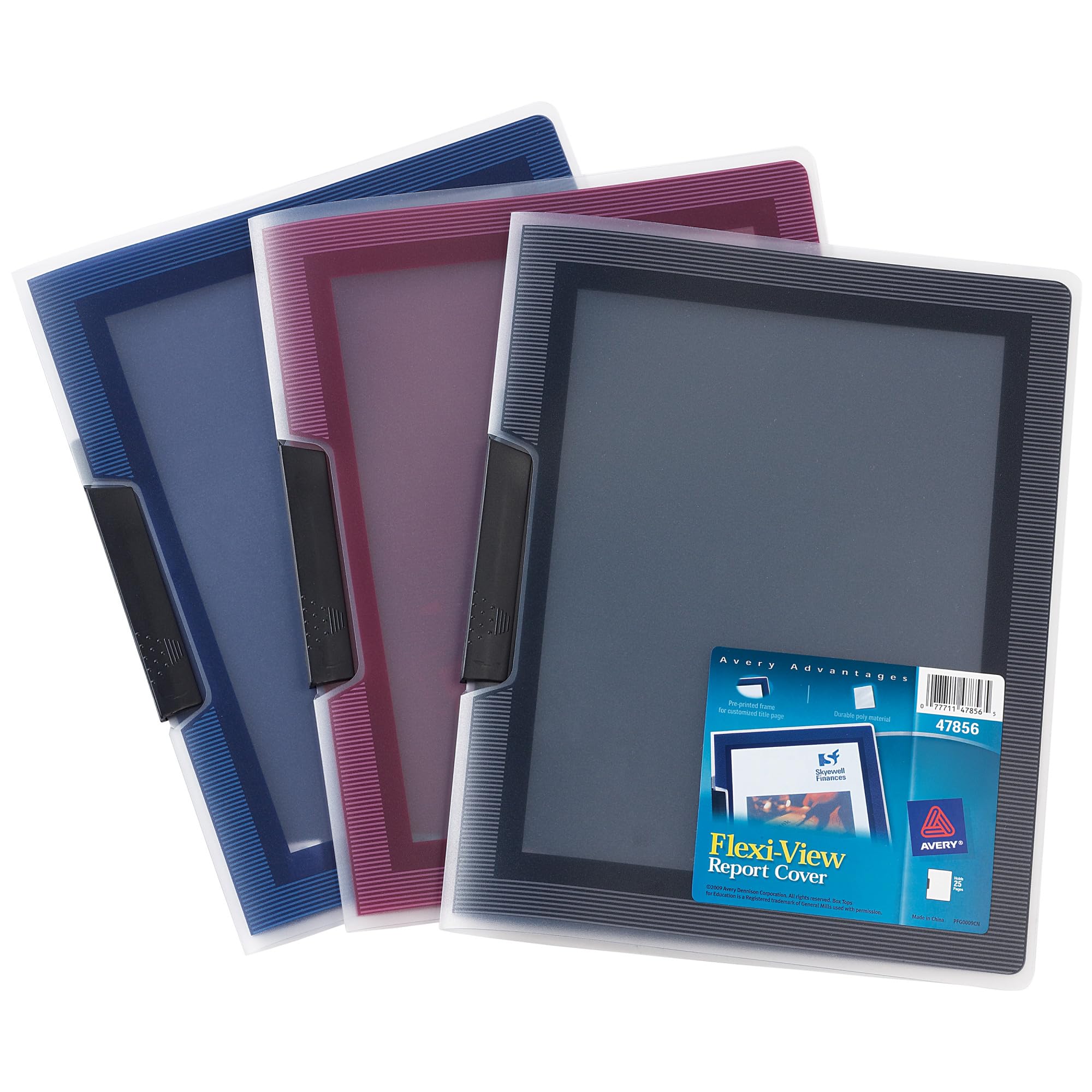Avery Flexi-View Report Cover with Swing Clip, Non-Lift Print, Assorted, Color Will Vary, 1 Cover (47856)