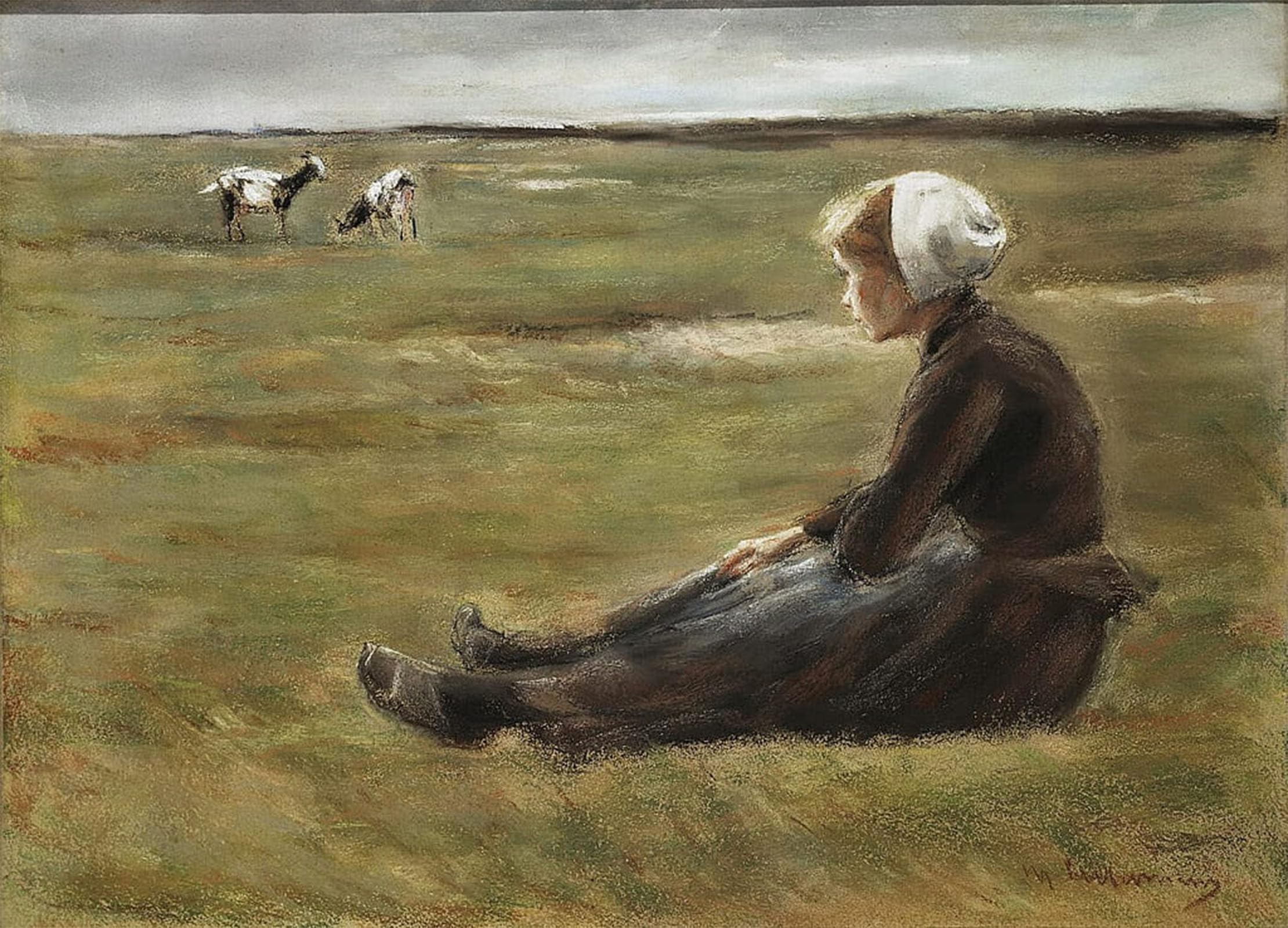 SERENDIPITP Vintage Wall Art Canvas Nordic Poster Canvas Print Picture In the Field by Max Liebermann Wall Art Poster for Home Decor 60x90cm