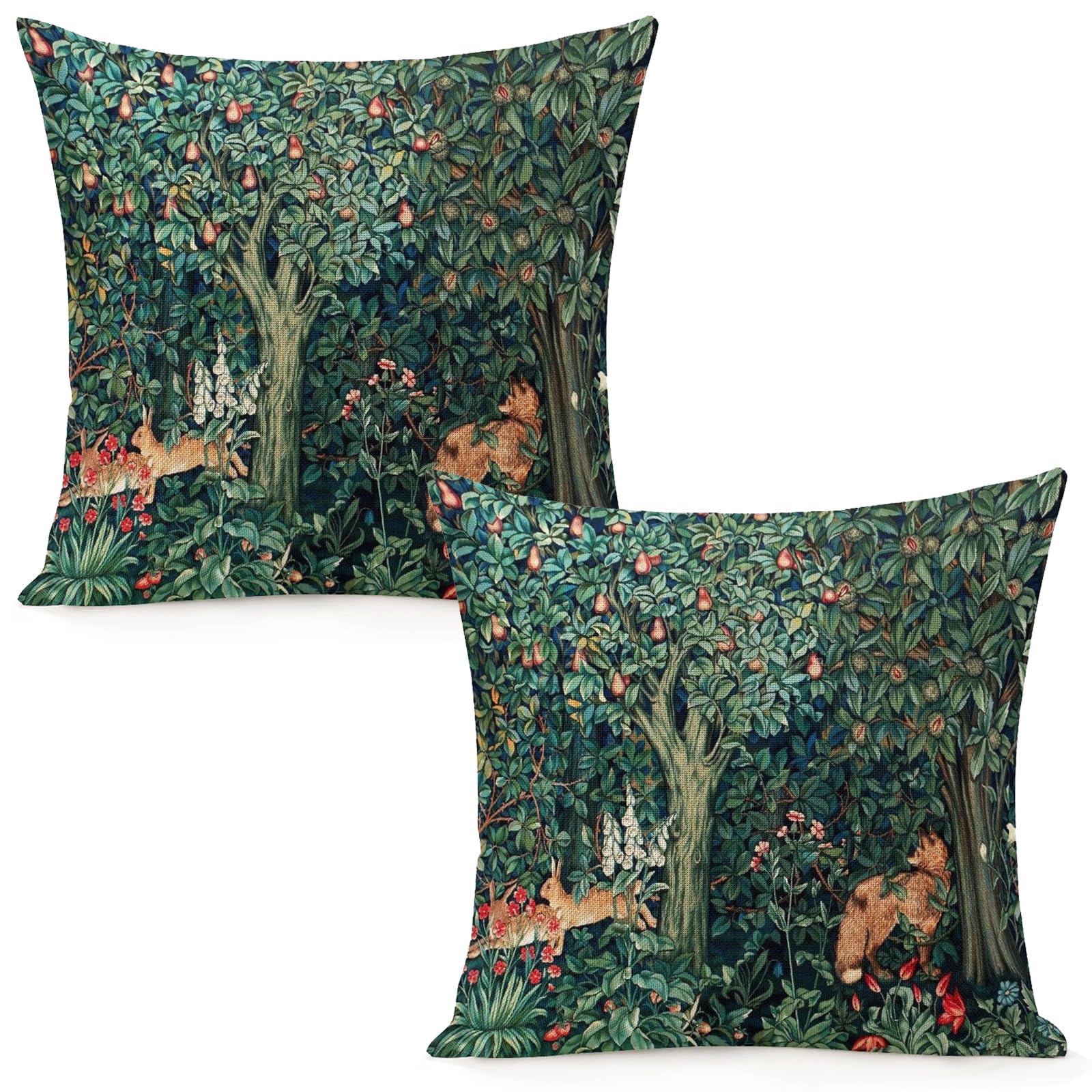 Set of 2 William Morris Pillow Covers, 45 x 45 cm (Pack 2), Color 4
