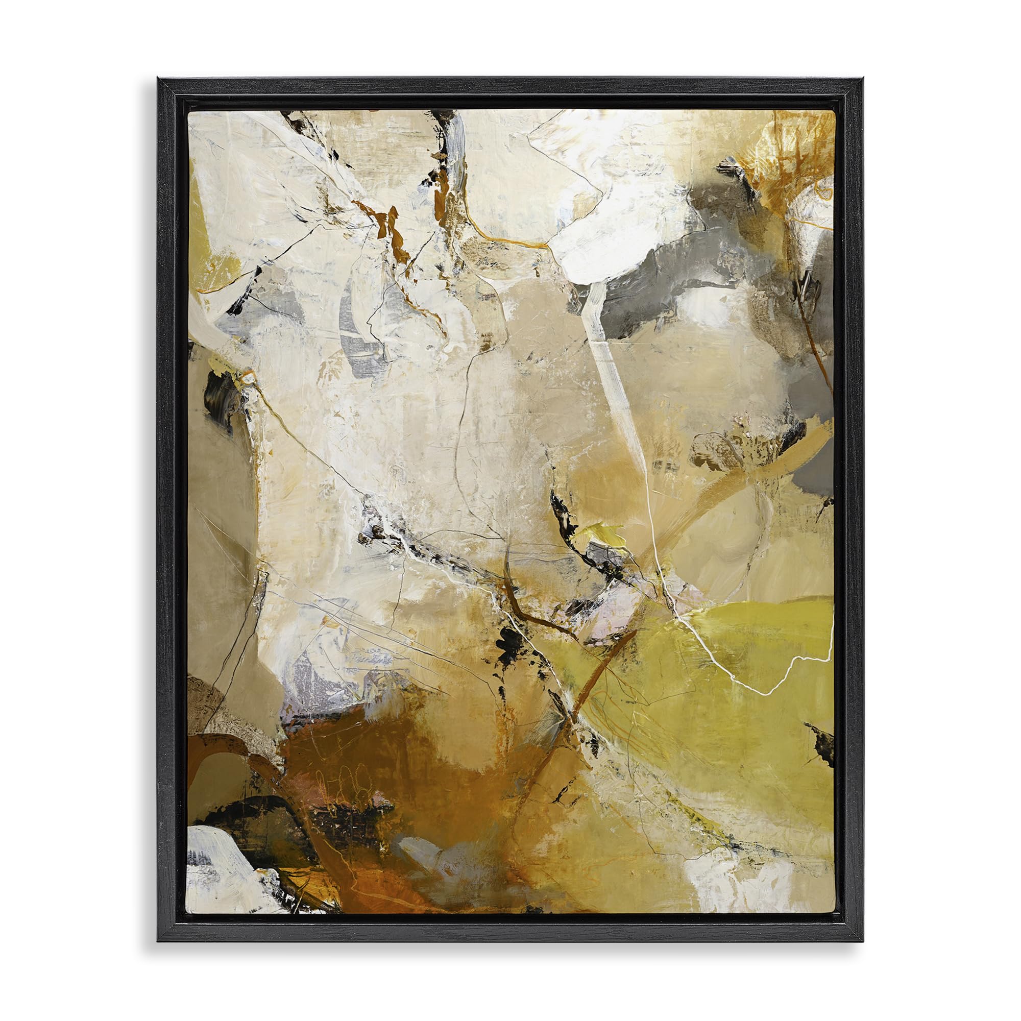 Stupell Industries Jet Black (Matte) 'Warm Earth Tones In Motion'| Floating Frame Canvas Art