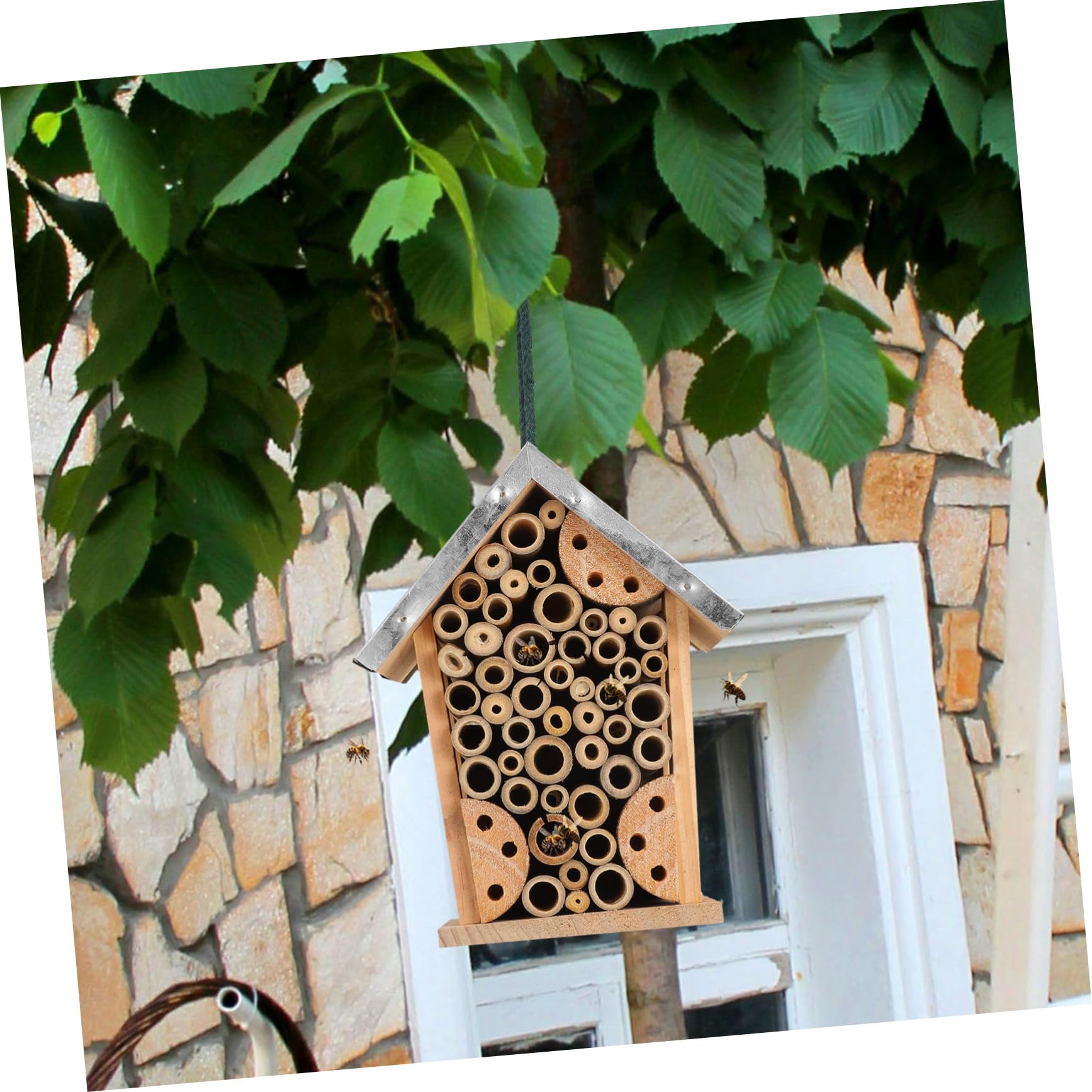 Mikikit Hotel De De Madera para Jardín Casa Colgante para y Abejas Refugio para Hábitat Ecológico para y Apicultores