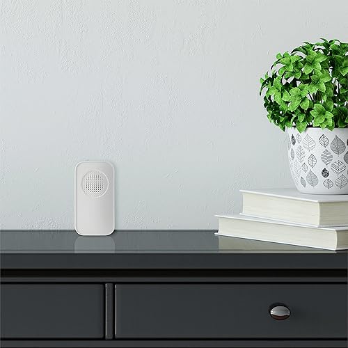 Miniatura 8 de Newhouse Hardware WCMB - Kit de timbre inalámbrico con batería blanca  Timbre de puerta funciona con pilas, timbre de timbre para aula, hogar y