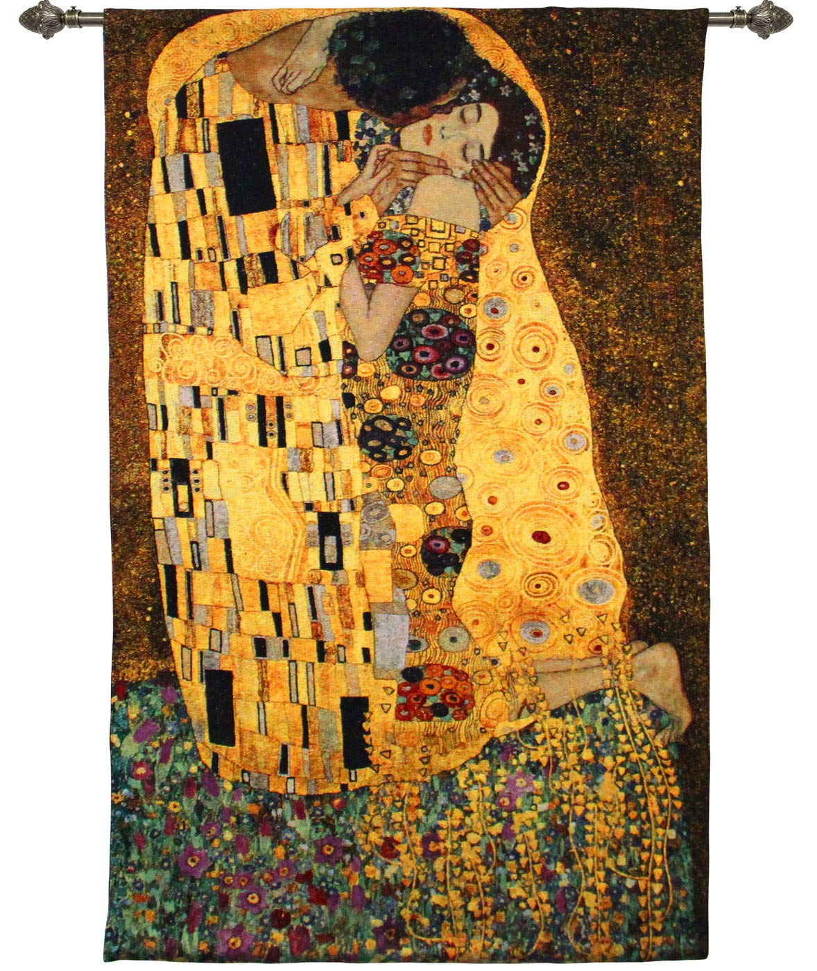 Signare The Kiss (Tapestry With Rod) Tapestry Wall Hanging Home Décor Gustav Klimt (The Kiss, Tapestry With Rod)