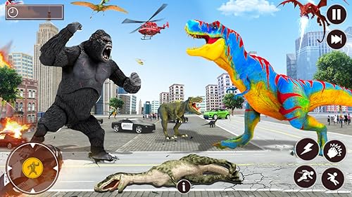 jogos de caça e luta de gorila irritado de pé grande selvagem: jogo de luta de ataque de cidade de g