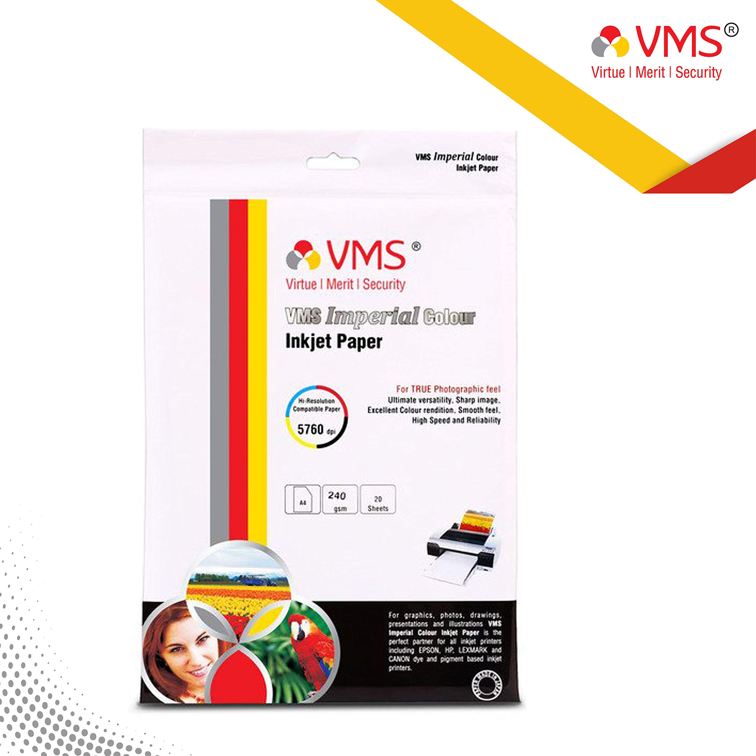 VMS Imperial 240 GSM A4 Glossy Photo Paper - 20 Sheets