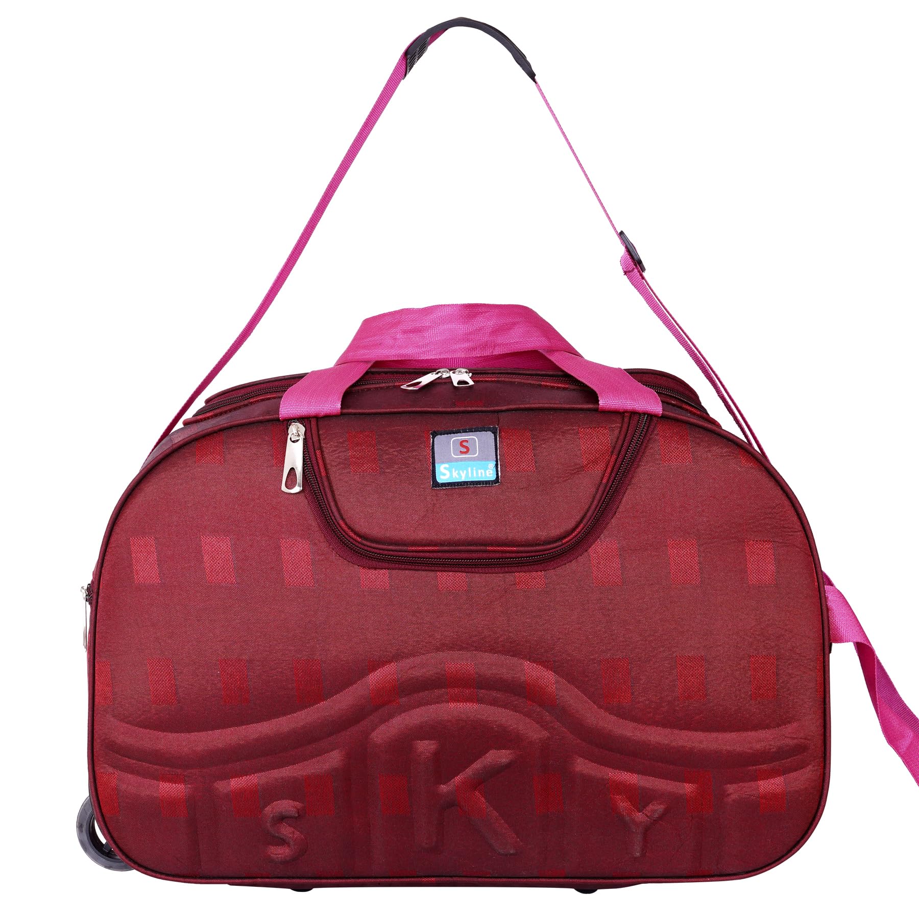 Skyline 65 LTR Duffle Bag with Wheels - 22 inch Ideal for Travel Perfect for Men & Women (Red)-image-3