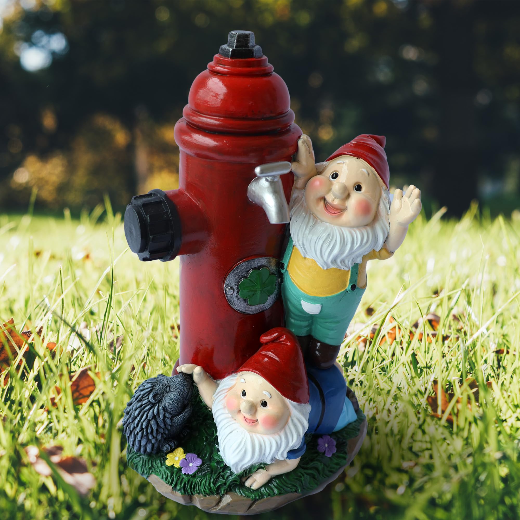 Tqcplfdiddo Garden Gnomes Statues Outdoor, 10” Tall Hydrant Gnomes Figurines, Funny Decoration For Yard, Patio Lawn Decor, For Gnomes Lover, House Warming